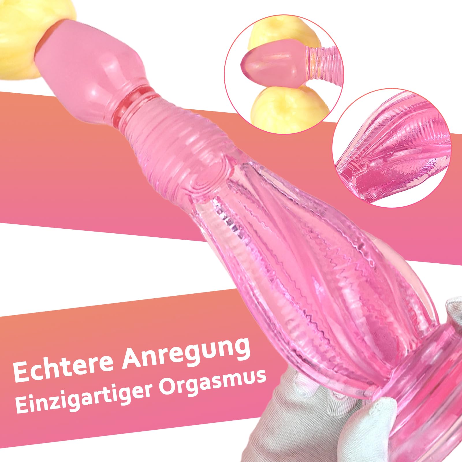 Consolador anal BDSMAGE con ventosa, consolador anal de fantasía, tapón anal, consolador con cola para hombres y mujeres, juguetes sexuales eróticos para parejas, sexo extremo (L)