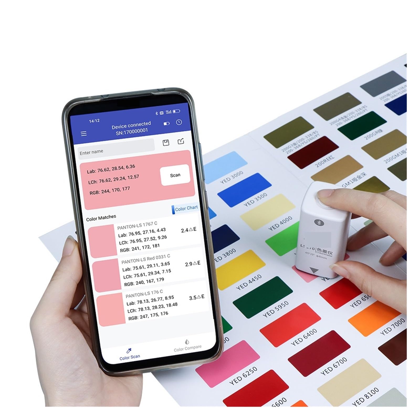 Spectrometer, Portable Digital Photoelectric Colorimeter Spectrophotometer Automatic Color Analysis Tool Plastic Material