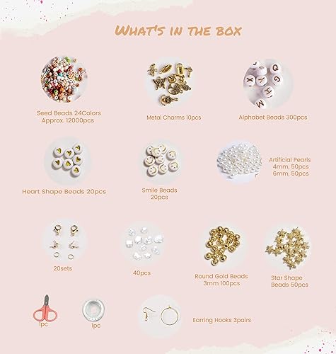 Miniatura 7 de CasaTena Juego de cuentas de semillas de 0.118 pulgadas para hacer pulseras de la amistad para niñas, tonos apagados de 0.118 pulgadas, 24 colores,