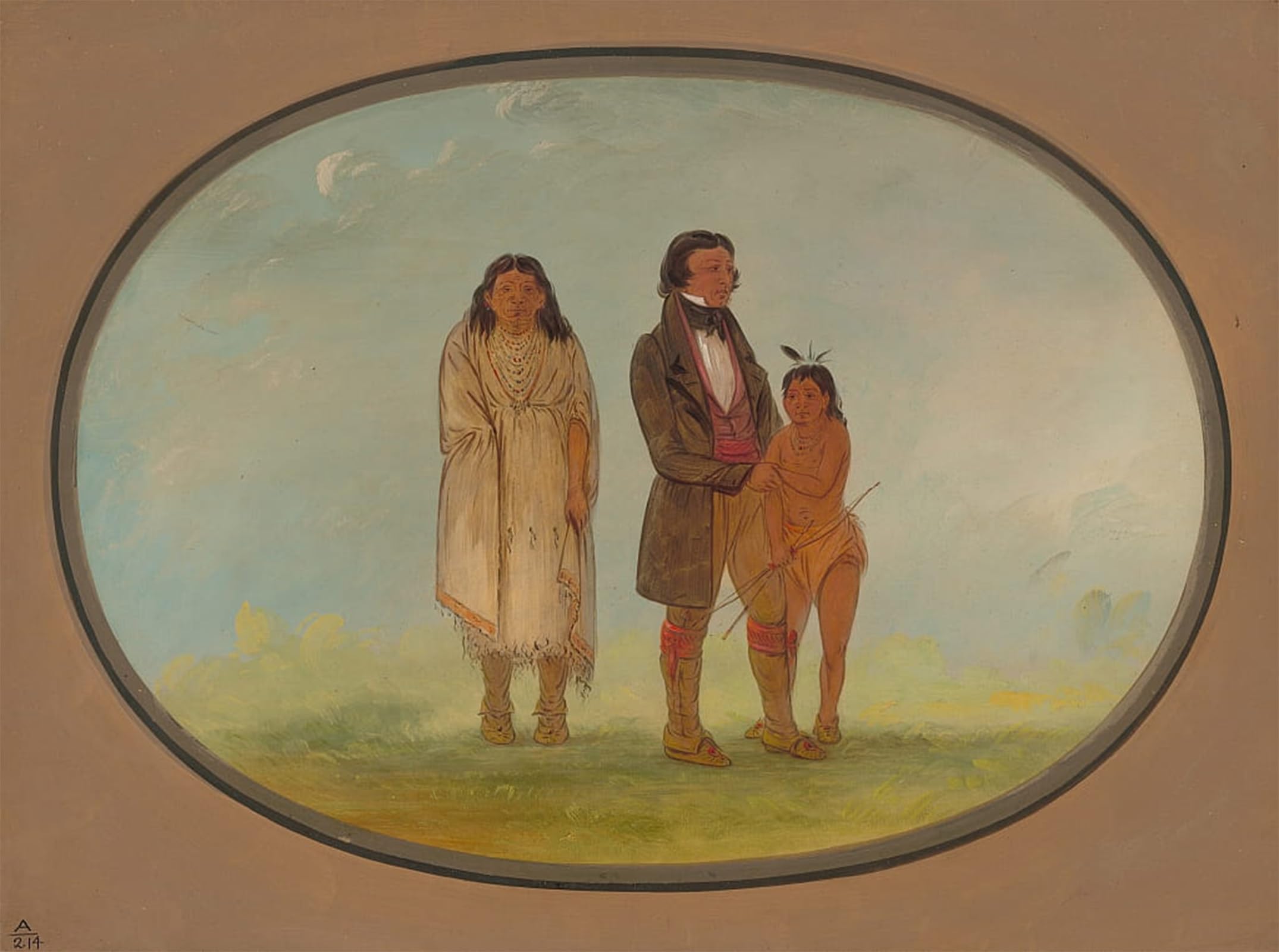 POSTERIIk Famous Print Pop Art Wall Art Graffiti Kaskaskia Chief His Mother and Son by George Catlin Art Prints for Home Decor 60x90cm