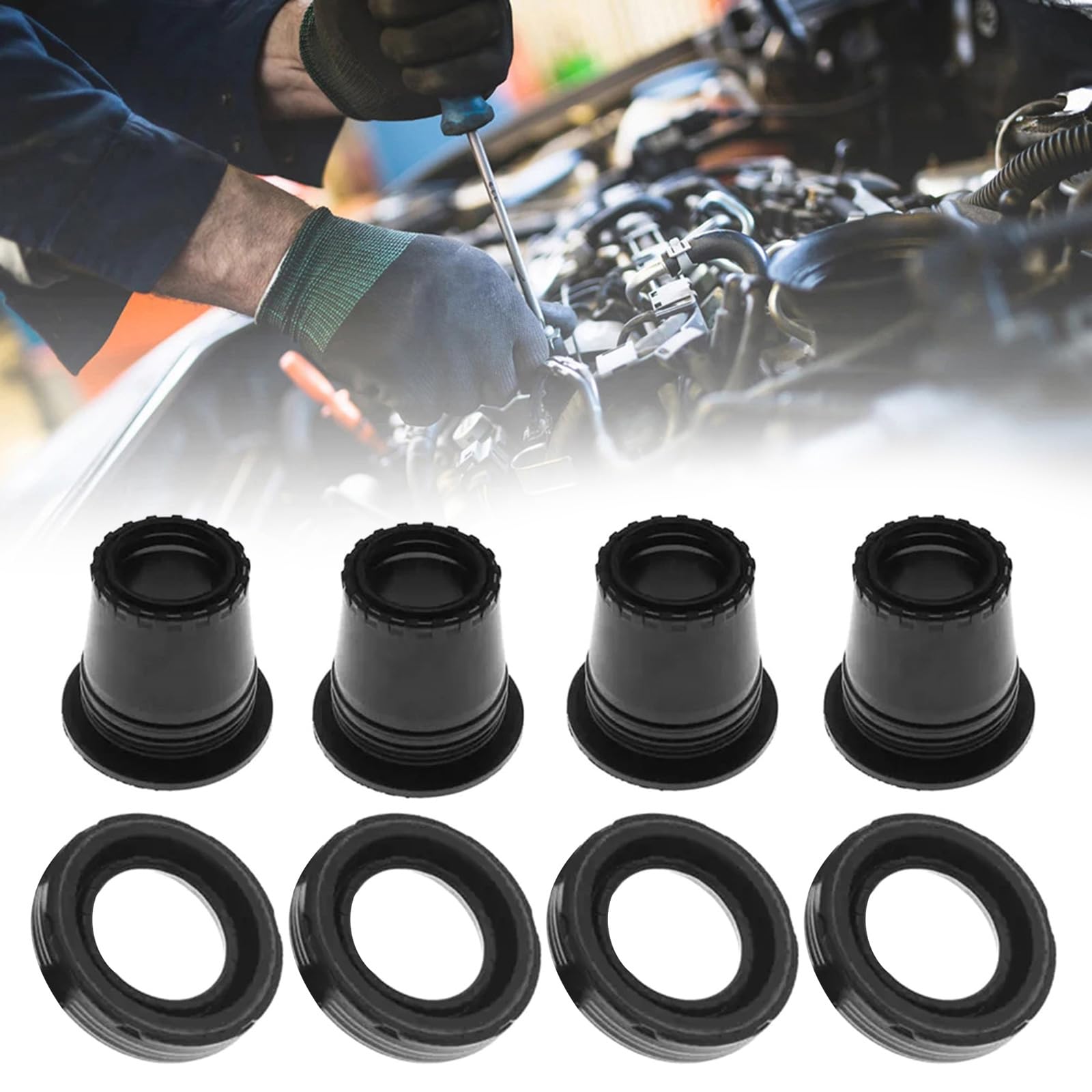 2 Joint de Moteur Professionnel 8 pièces, Joint de Couvercle de Culasse cylindrique pour modèles de Voitures européens Kits de réparation de Joint de Couvercle de Culasse cylindrique