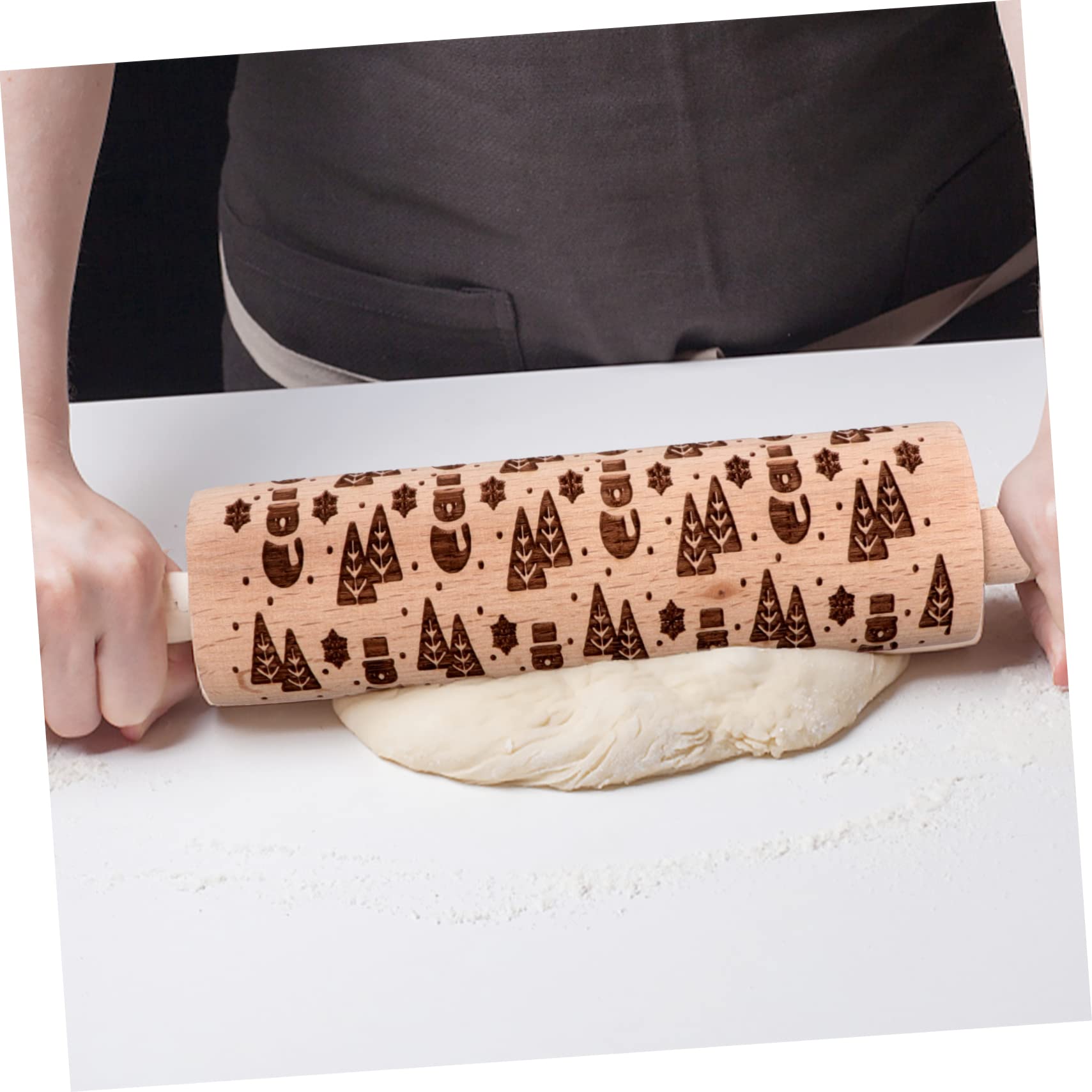 Ciieeo 3piezas Rodillo De Madera Para Hornear Rodillo Navideño Para Amasar Masa Para Hornear Casero