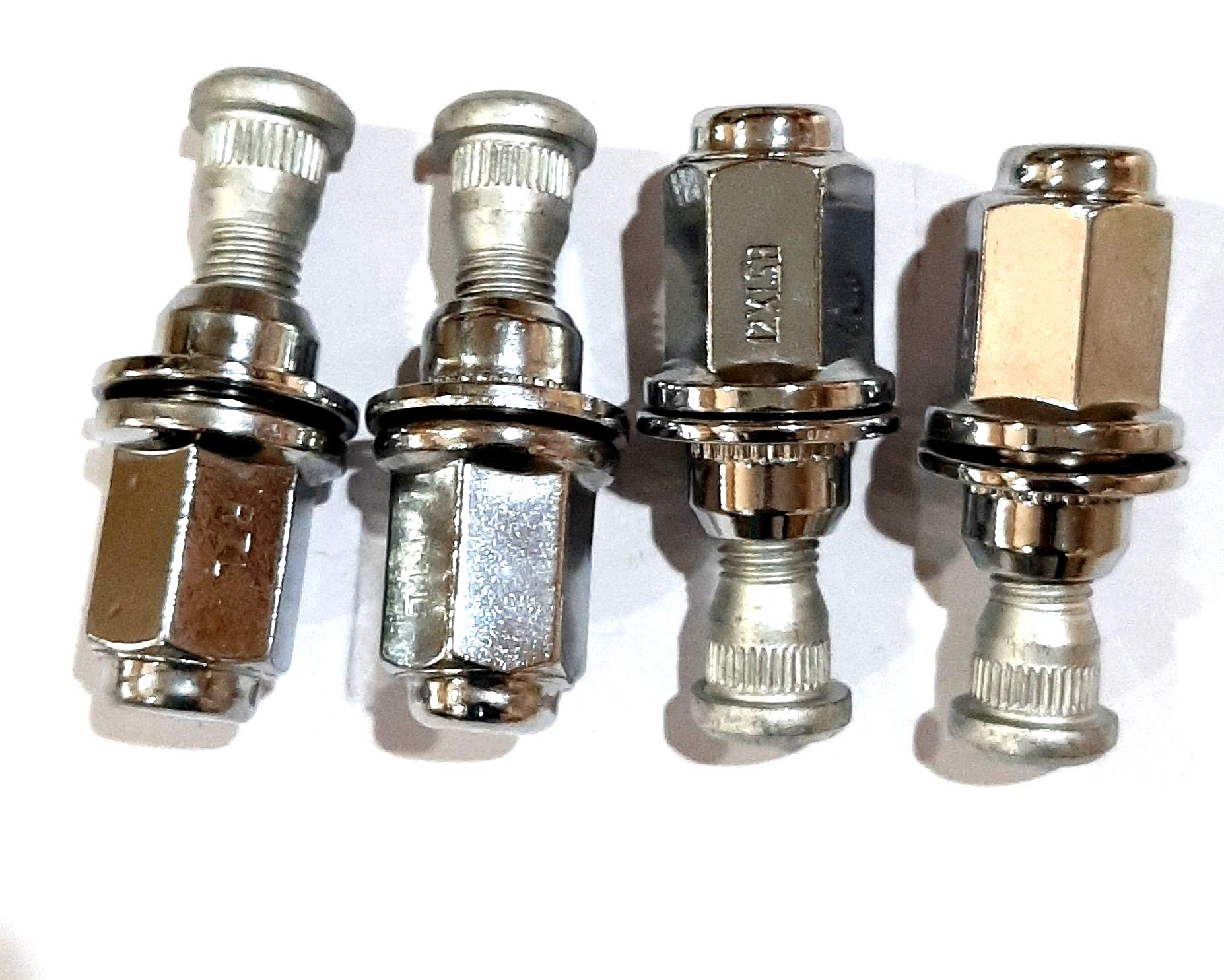 RTL Wheel Stud/Bolt with Nut for Innova Crysta/Corrolla, Fortuner -Set of 4 Pieces