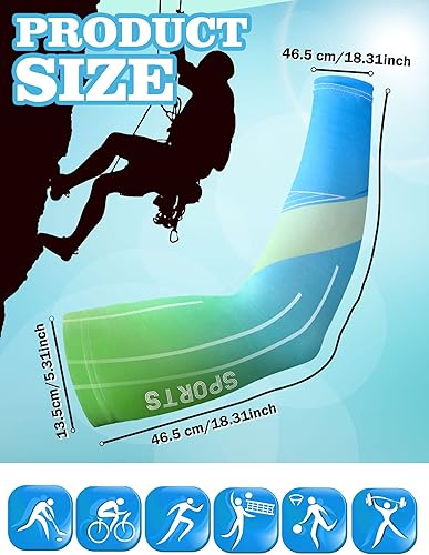 Miniatura 3 de Newcotte 8 pares de mangas de protección solar UV para hombres y mujeres, manga deportiva refrescante para cubrir el brazo, cubierta de compresión