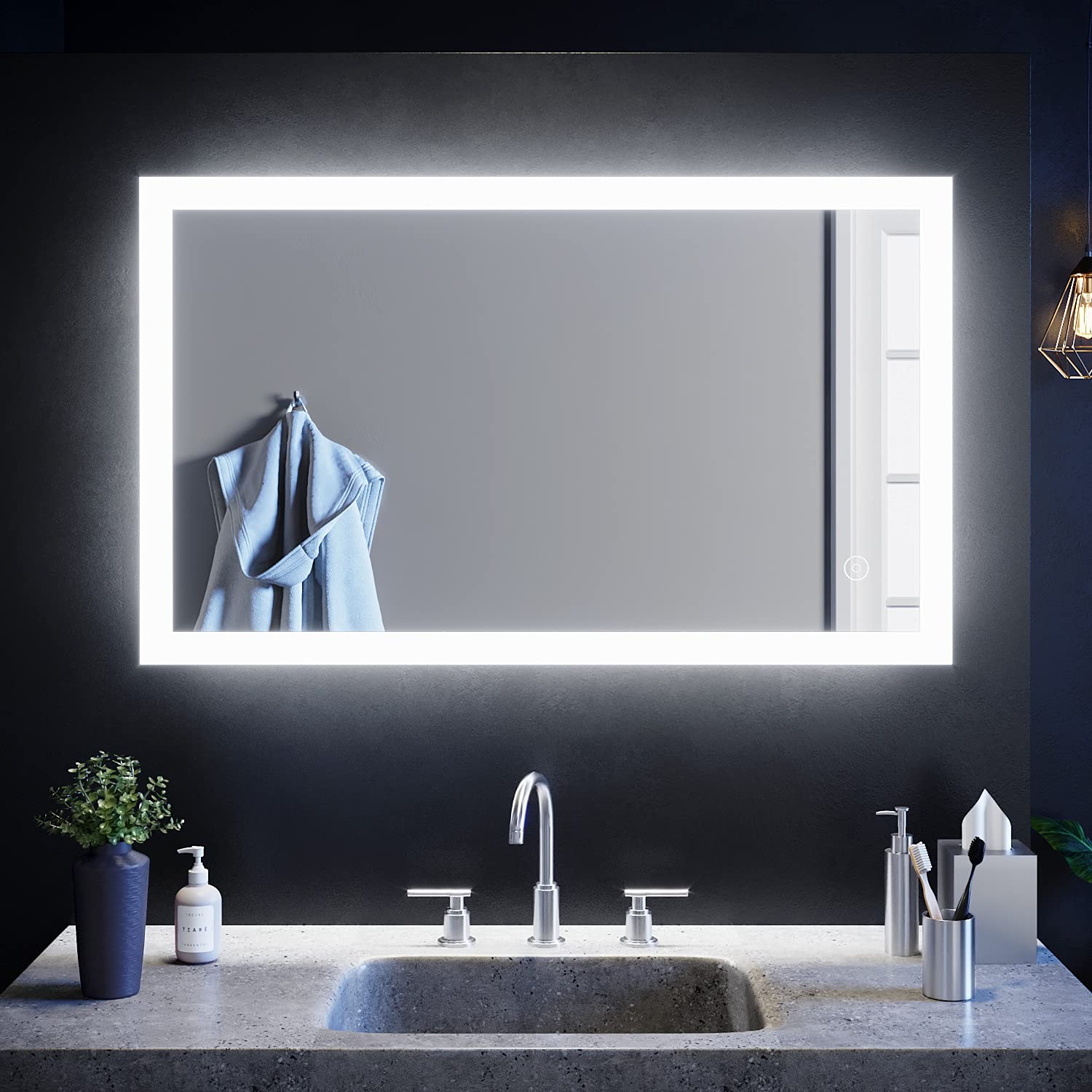 Buy ELEGANT Bathroom Mirror with LED Lights 1000x600mm Illuminated