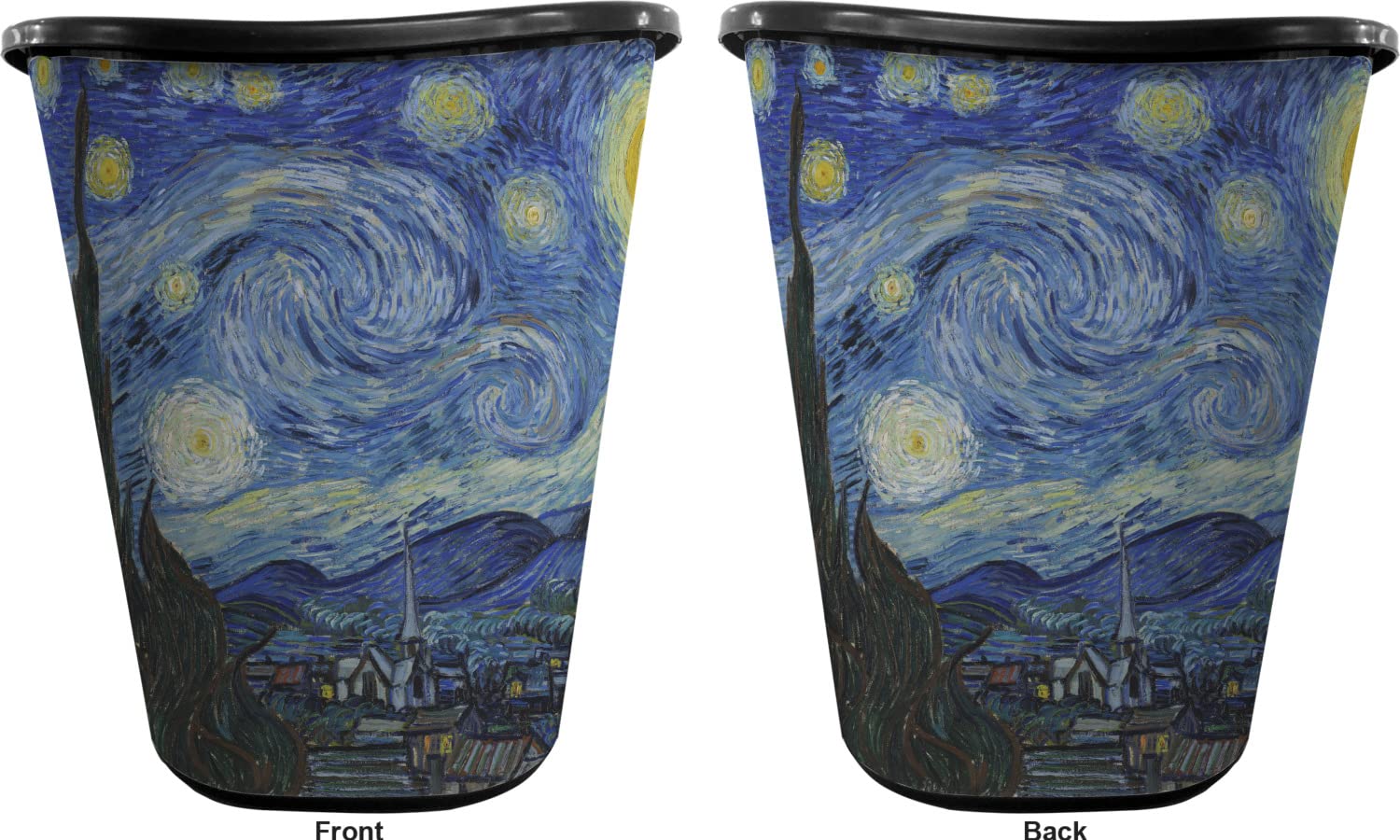 RNK Shops The Starry Night (Van Gogh 1889) Waste Basket - Double Sided (Black)