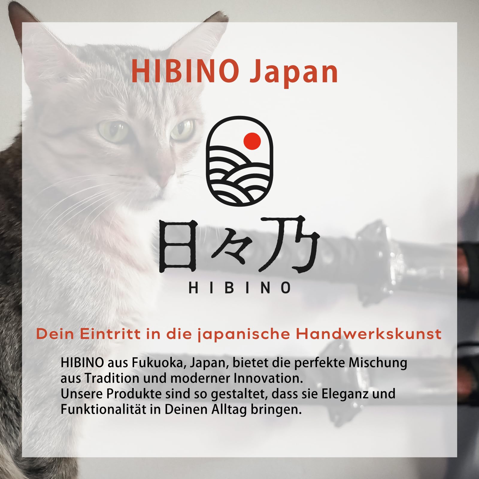 HIBINO Samurai-Qualität Krallenschere Katzen – Tierarzt empfohlen | Katzen Krallenschneider für stressfreies Schneiden | Präzisionsklinge & Rutschfester Griff | Katzen Zubehör Indoor | Made in Japan