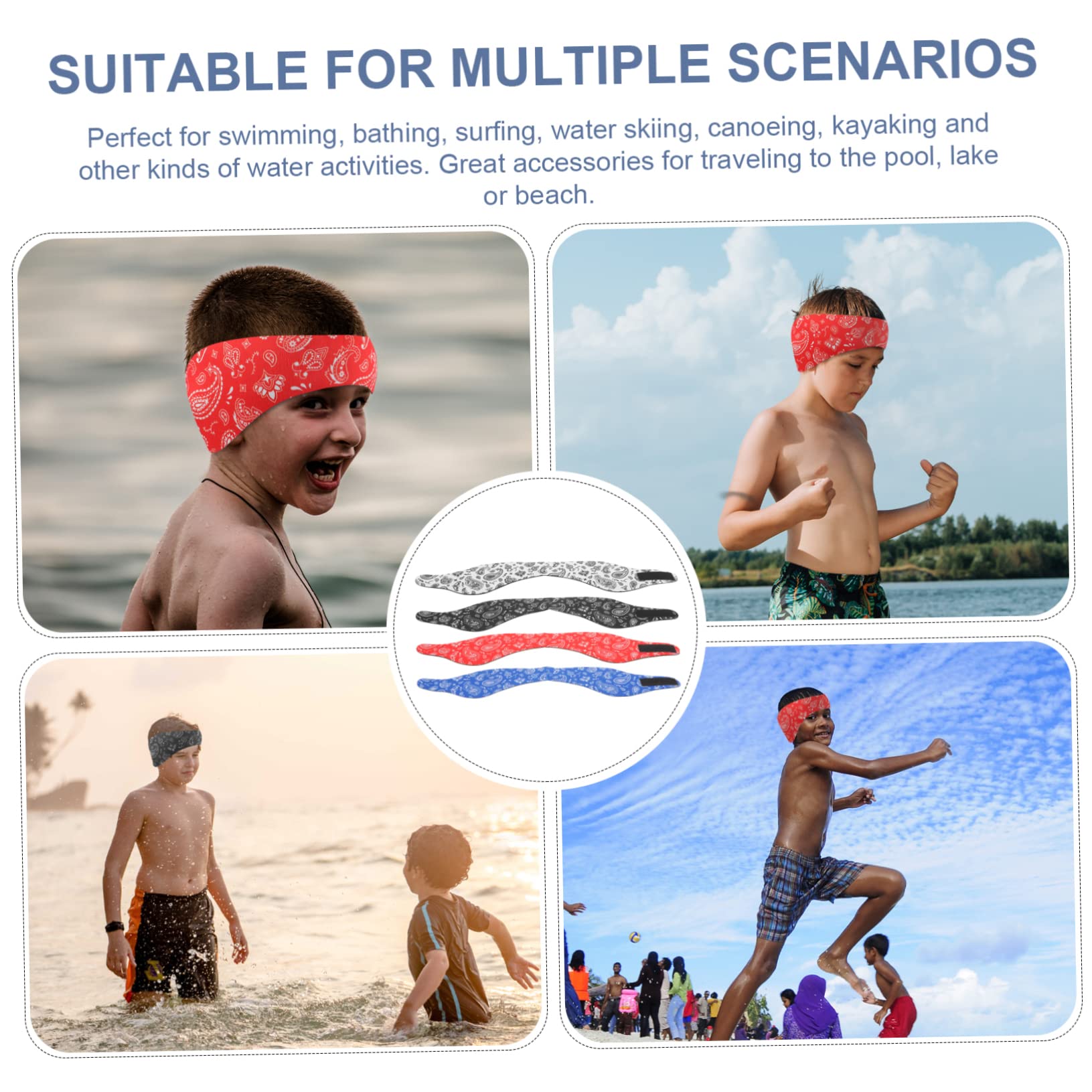 Didiseaon 12 Pièces Bandeau De Natation Couvre-Oreilles De Bandeau De Nageur Bandeau De Bandeau De Yoga Femme Hommes Et Femmes Matériel De Plongée Sbr Ajustable Piscine