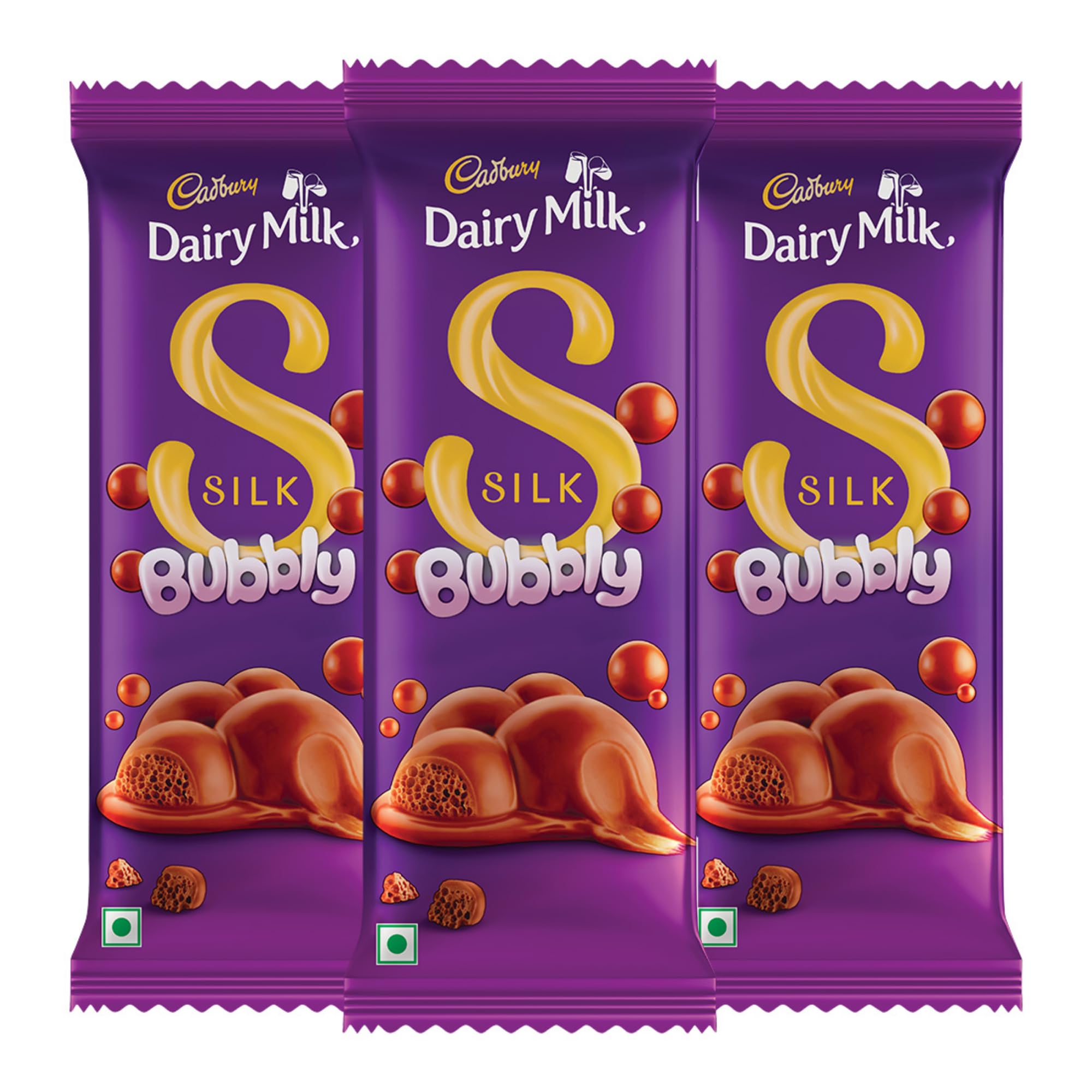 Cadbury Dairy Milk Silk Bubbly Chocolate Bar, 112 g (Pack of 3)