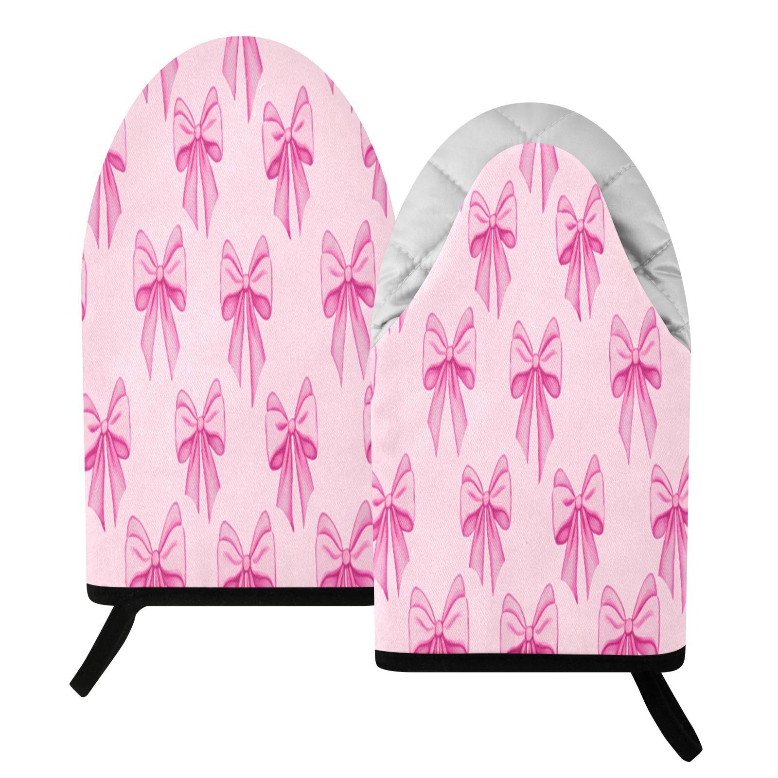 BURSTDDY Bows Oven Mitt,Heat Resistant Kitchen Mitts for Cooking