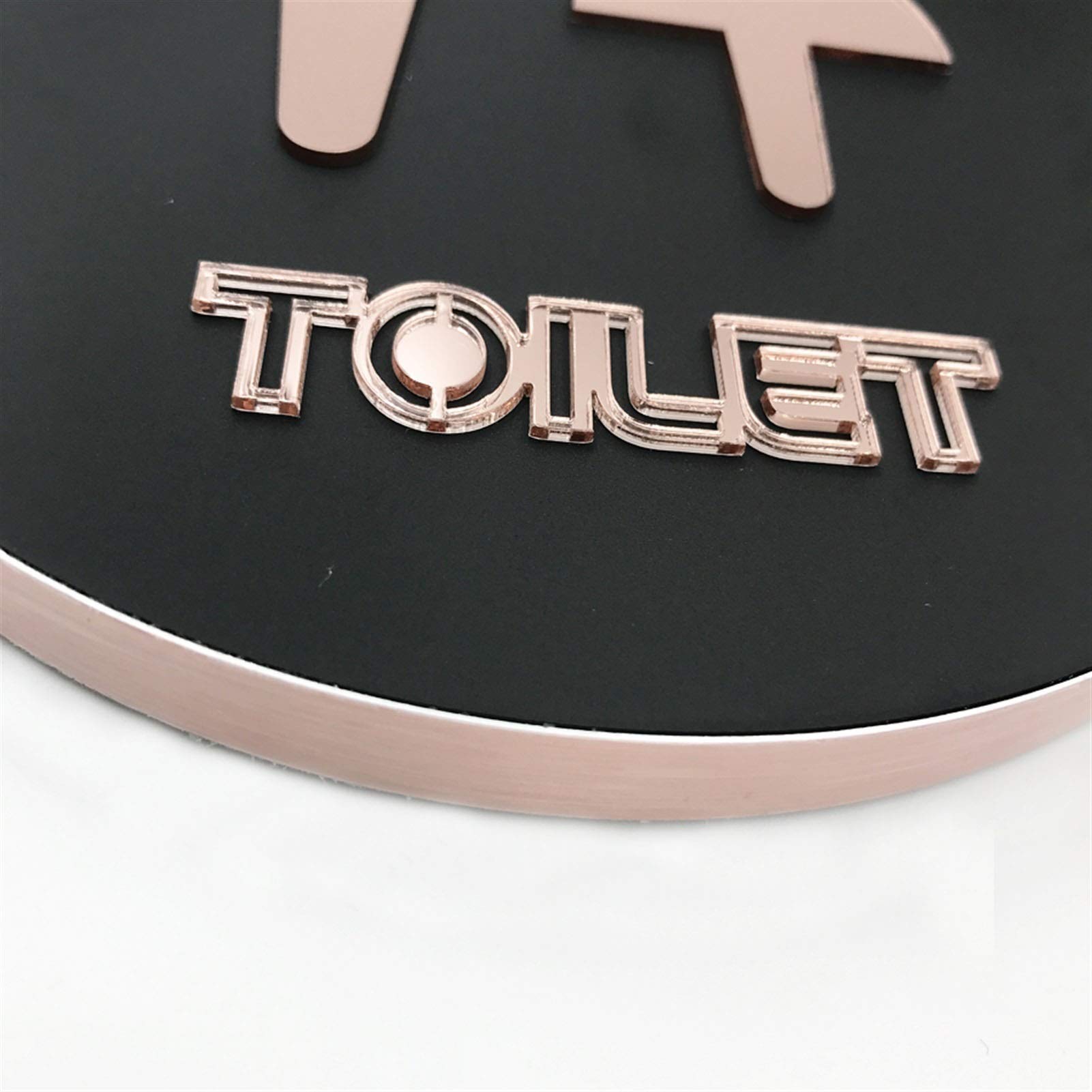 Letrero para Inodoro para Hombres y Mujeres, letreros para baño, diámetro de 16 cm, círculo Que se adhiere a la Puerta de Pared de Vidrio (accesible 16 cm) (Mujeres 16 cm) (Mujeres 16 cm)