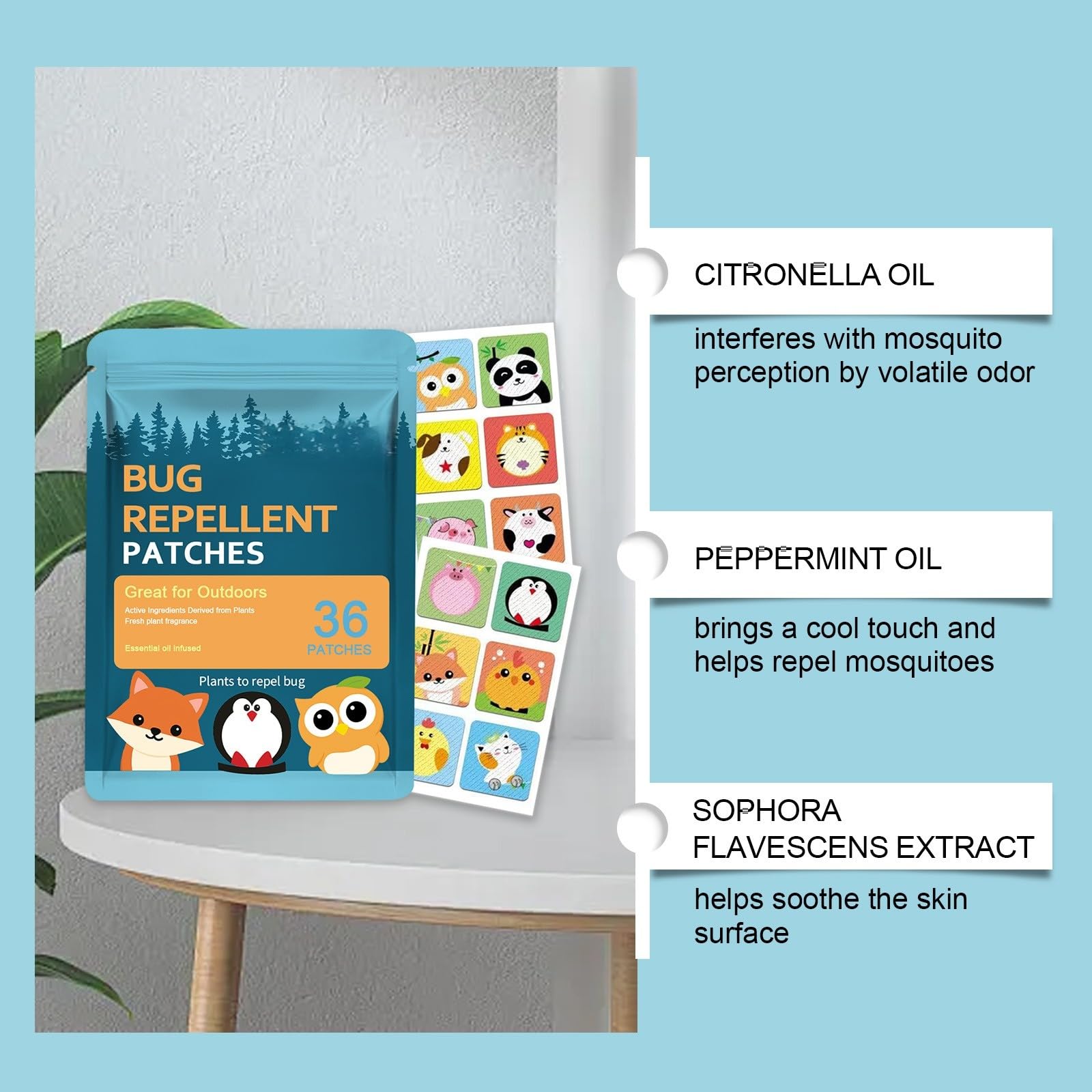 Toppe repellenti per zanzare, adesivi anti-zanzare per bambini e adulti, perfette per campeggio, escursionismo, attività all'aperto