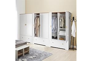 VINGLI Freestanding Closet Wardrobe Cabinet: Transform Your Bedroom with Storage Elegance