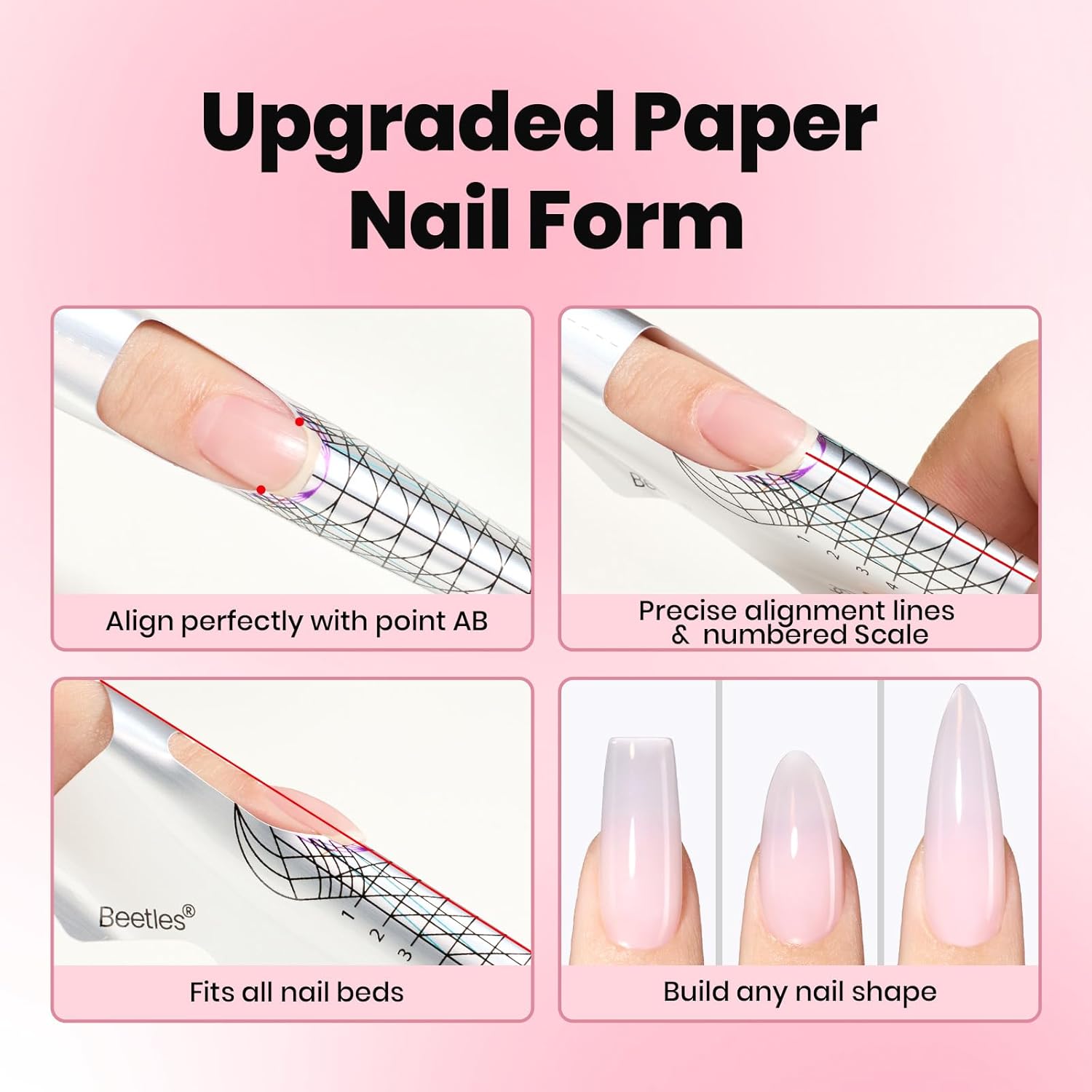 Beetles Builder Gel for Nails-3 Colors 9 in 1 Nail Extension Sculpting Building Clear Nude Pink Hard Gel Kit with Base Top Coat for Pros Women,UV & LED Lamp Cured Needed - Image 5