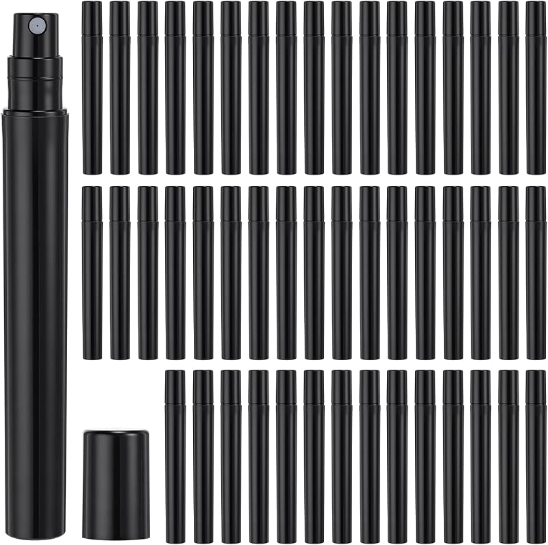 Tanlade Frascos Spray Recarregáveis de Plástico 5 mL, Pretos, Pacote com 300