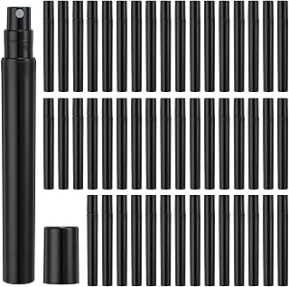 Tanlade 300 Pcs 5ml Mini Spray Bottles Black Plastic Perfume Atomizer Sprayer Bottles Portable Perfume Travel Refillable Bottle for Travel Pocket Dispenser Container