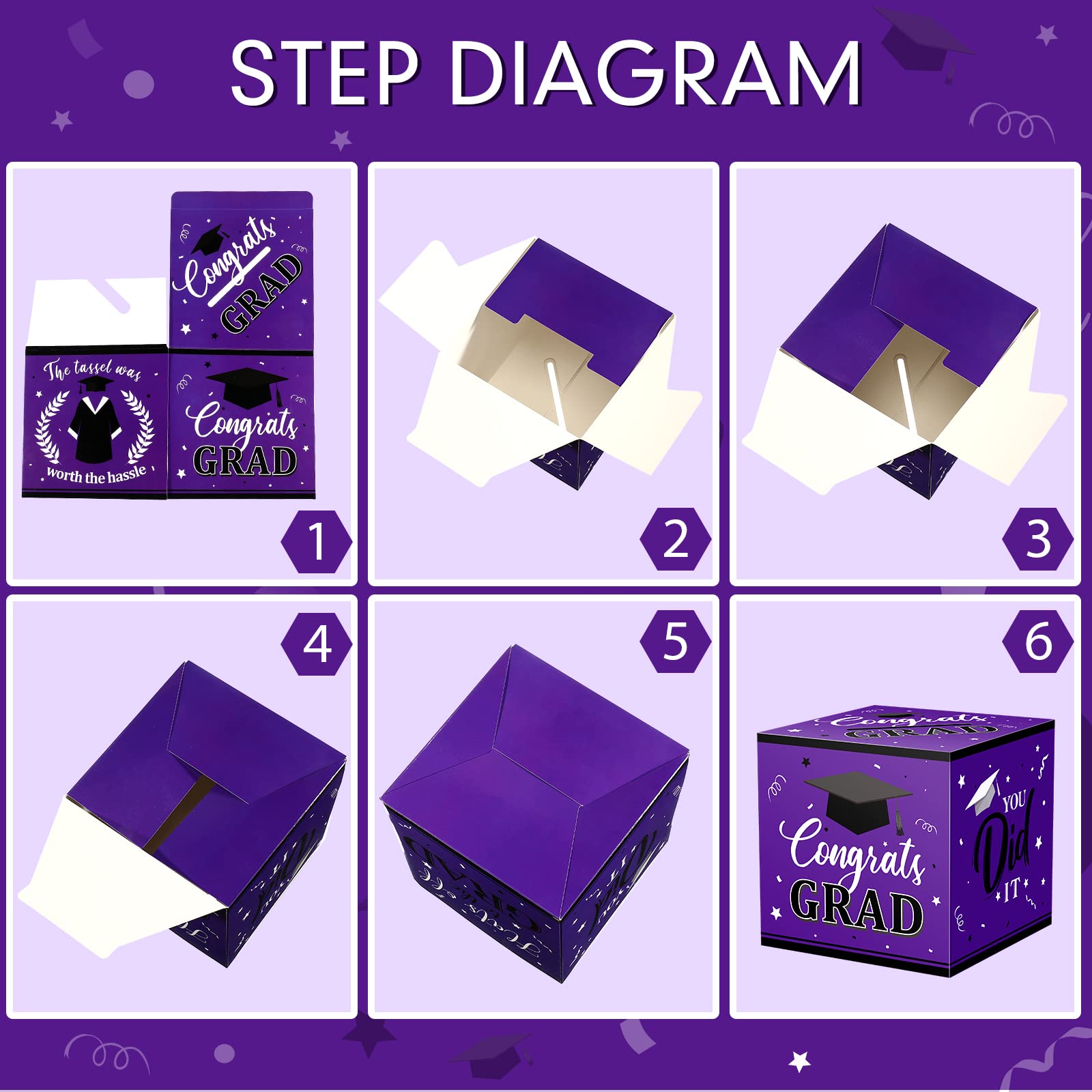 Nezyo Graduation Card Box with 30 Pcs Advice Cards Congrats Grad