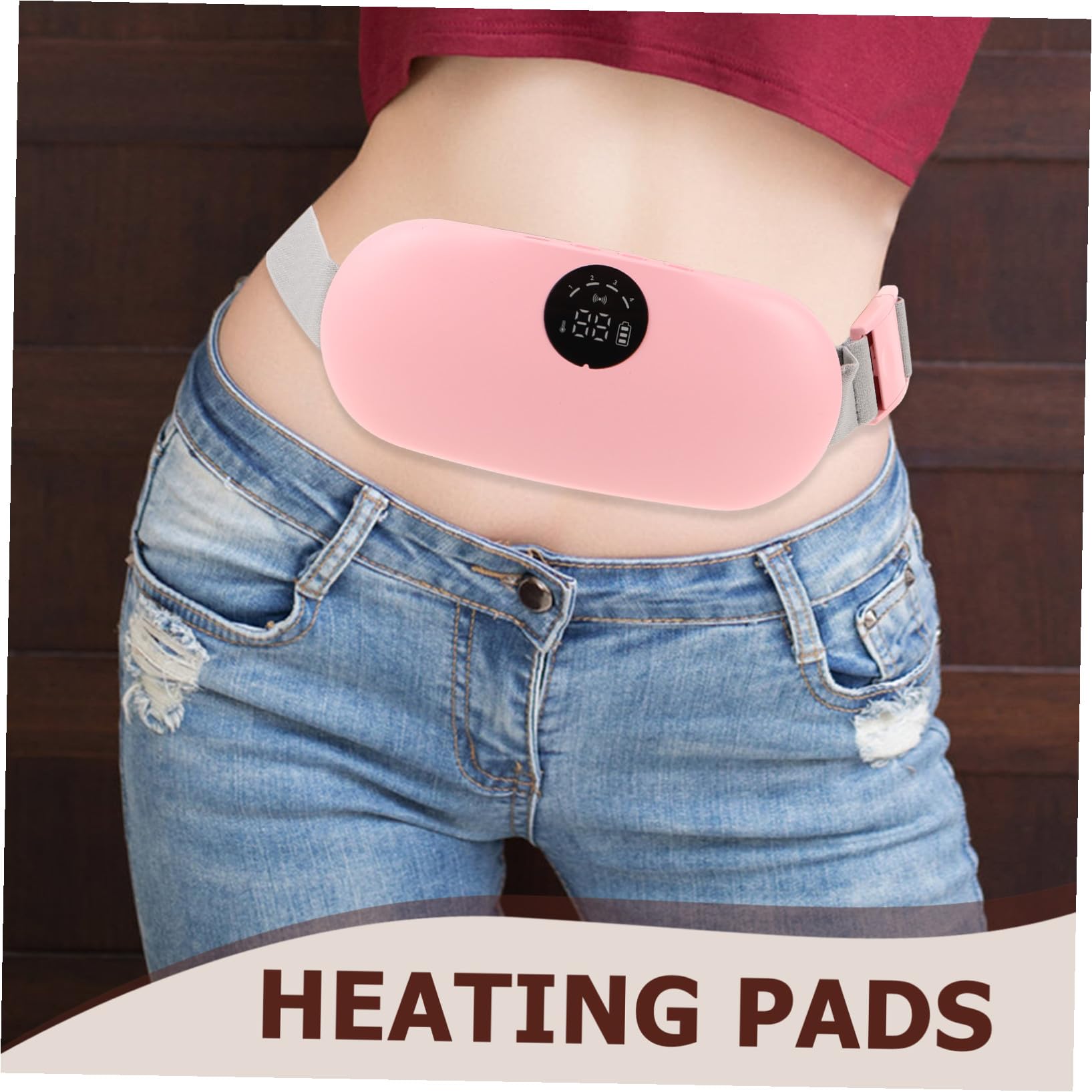 Calentador Portátil Material de Silicona y Abs Masajeador Uterino con Tecnología de Calentamiento Rápido Diseño Ligero y Delgado para Aliviar el Menstrual en Abdomen y Espalda
