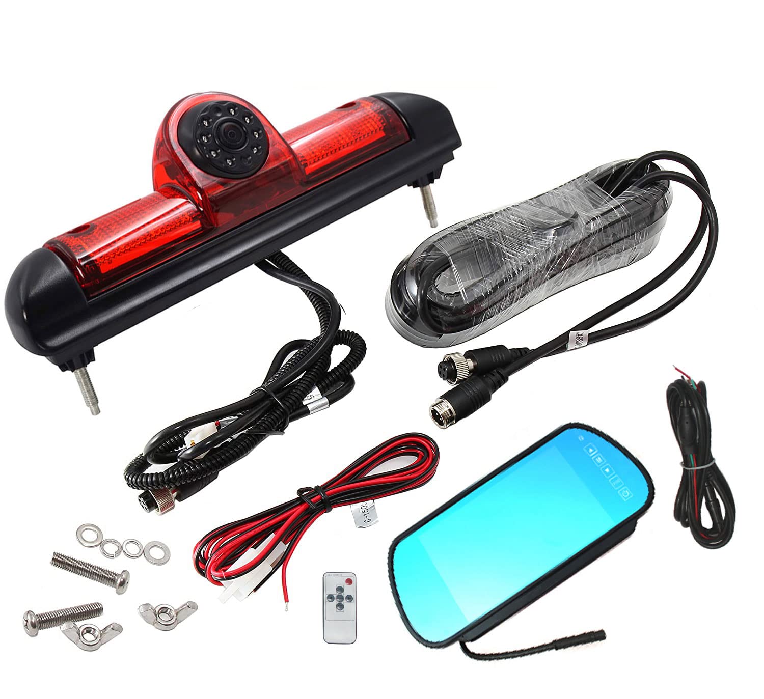 Caméra de recul pour feu de freinage sur le toit de voiture pour Citroën Jumper/Fiat Ducato X250/Peugeot Boxer (Caméras de recul avec moniteur)