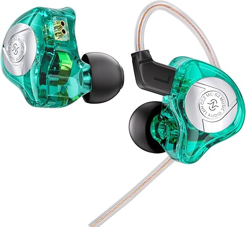 Miniatura 9 de Auriculares IEM HiFi para Juegos, CCZ MC02 Monitor de Oído, Auriculares de Sonido Claro de Cristal para Juegos, Auriculares con Cable de 10mm 1DD