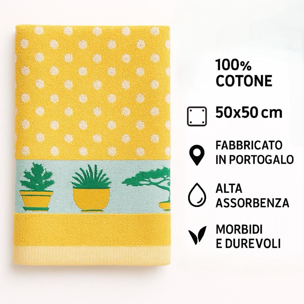 Set 6 Pezzi Strofinacci Cucina Cotone 100% Made in Portogallo - Canovacci Cucina Cotone Assorbenti e Lavabili in Lavatrice, Stracci Cucina Multiuso Resistenti e Colorati