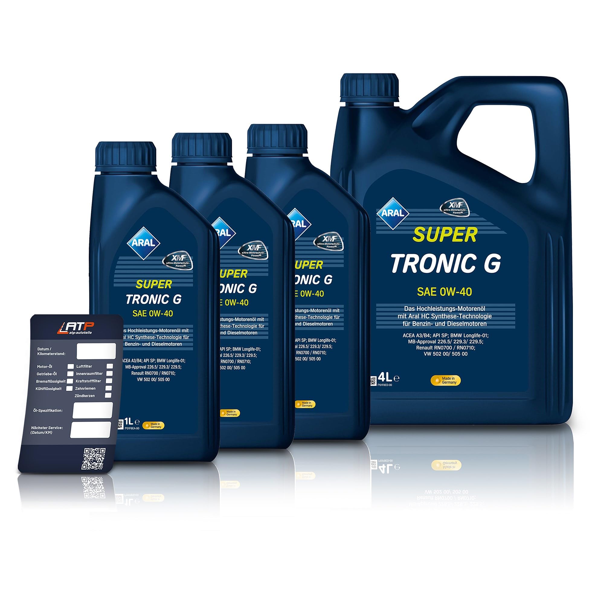 3x 1 L + 4 L = 7 Liter Aral SuperTronic G 0W-40 Motor-Öl inkl.