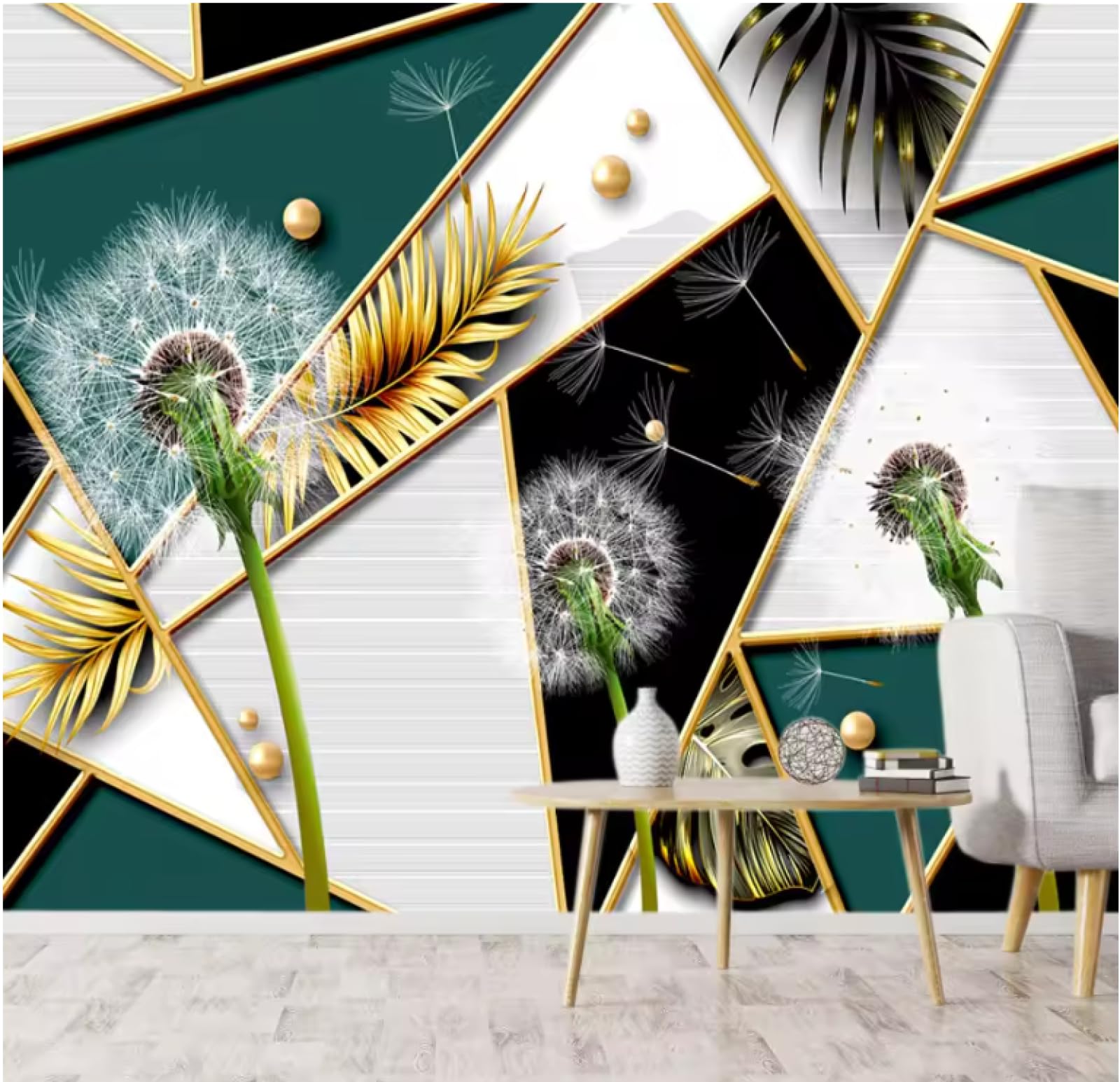 Tapety ściany sypialni salon dekoracja geometria mniszek lekarski tapety wystrój domu tapeta 3D, 3D, 430 x 300 cm