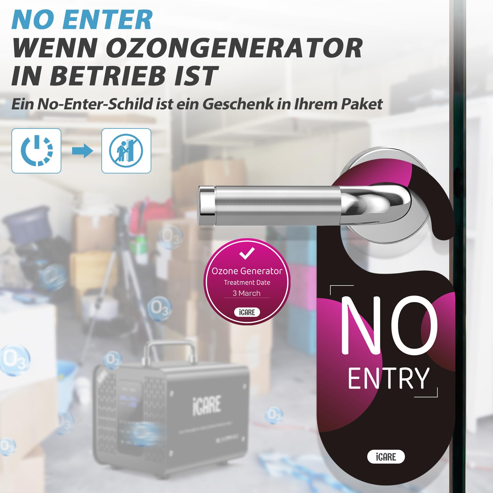 Smart Ozongenerator 60000mg/h Digitaler Ozongenerator für Wasser und Luft | Ozongerät mit 120 Min Timer für 300㎡ Geruchskiller für Auto, Rauch, Haustiergerüche, Küchengerüche Reinigen von Obst Gemüse