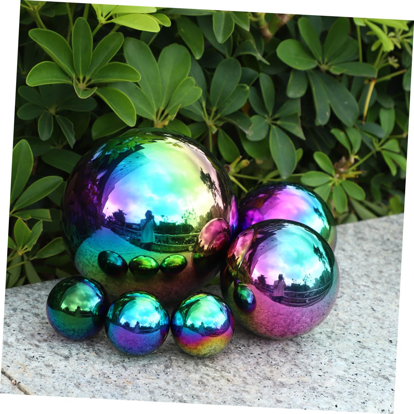 GALPADA 6 Palline Acciaio in Acciaio Inossidabile, Sfere Riflettenti da Giardino Lucidate a Specchio, Decorative per Patio ed Esterni, 6 Pezzi