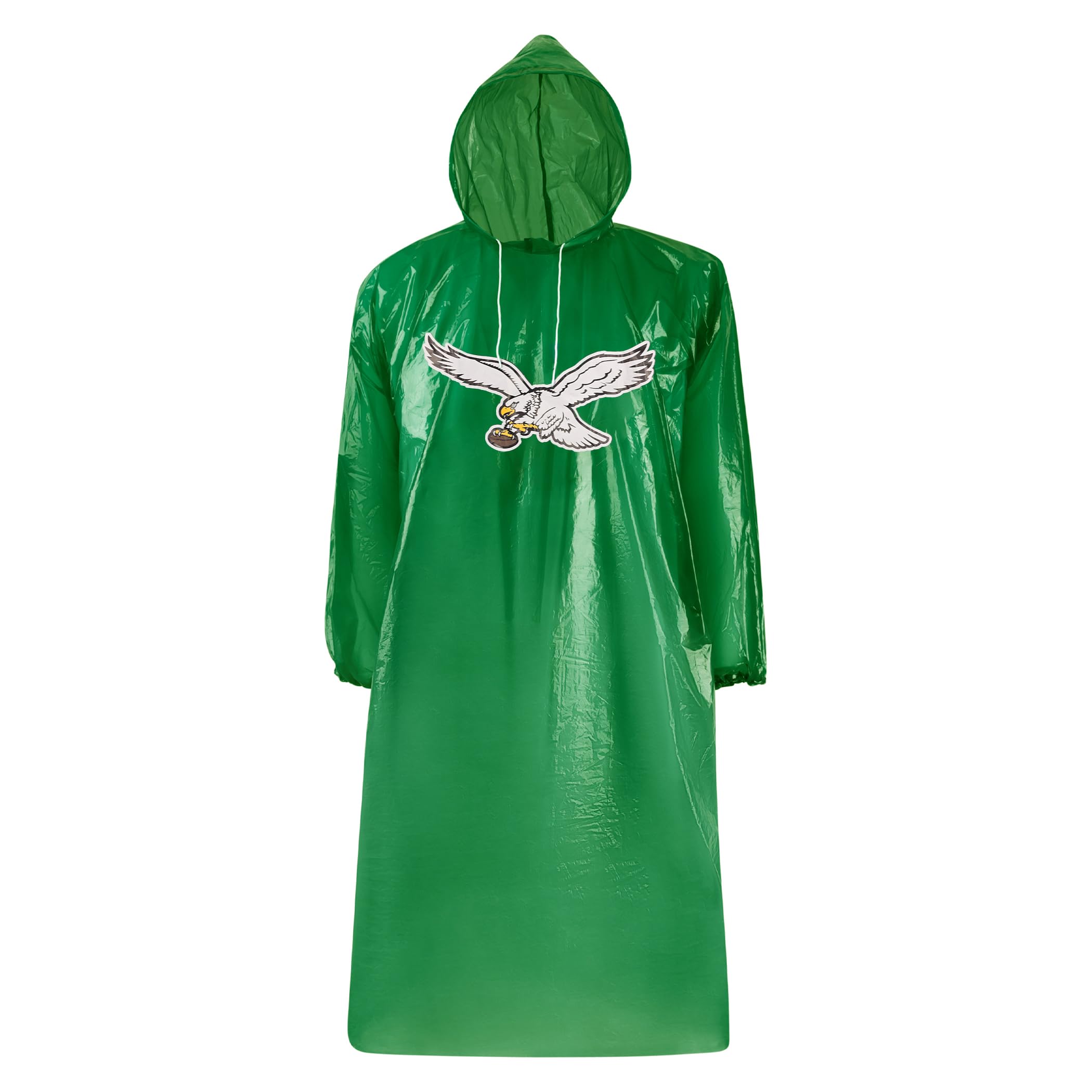 NFL Waterproof Rain Poncho for Adults, Sporty, Elastic Sleeves and Drawstring Hood, Unisex Rain Coat