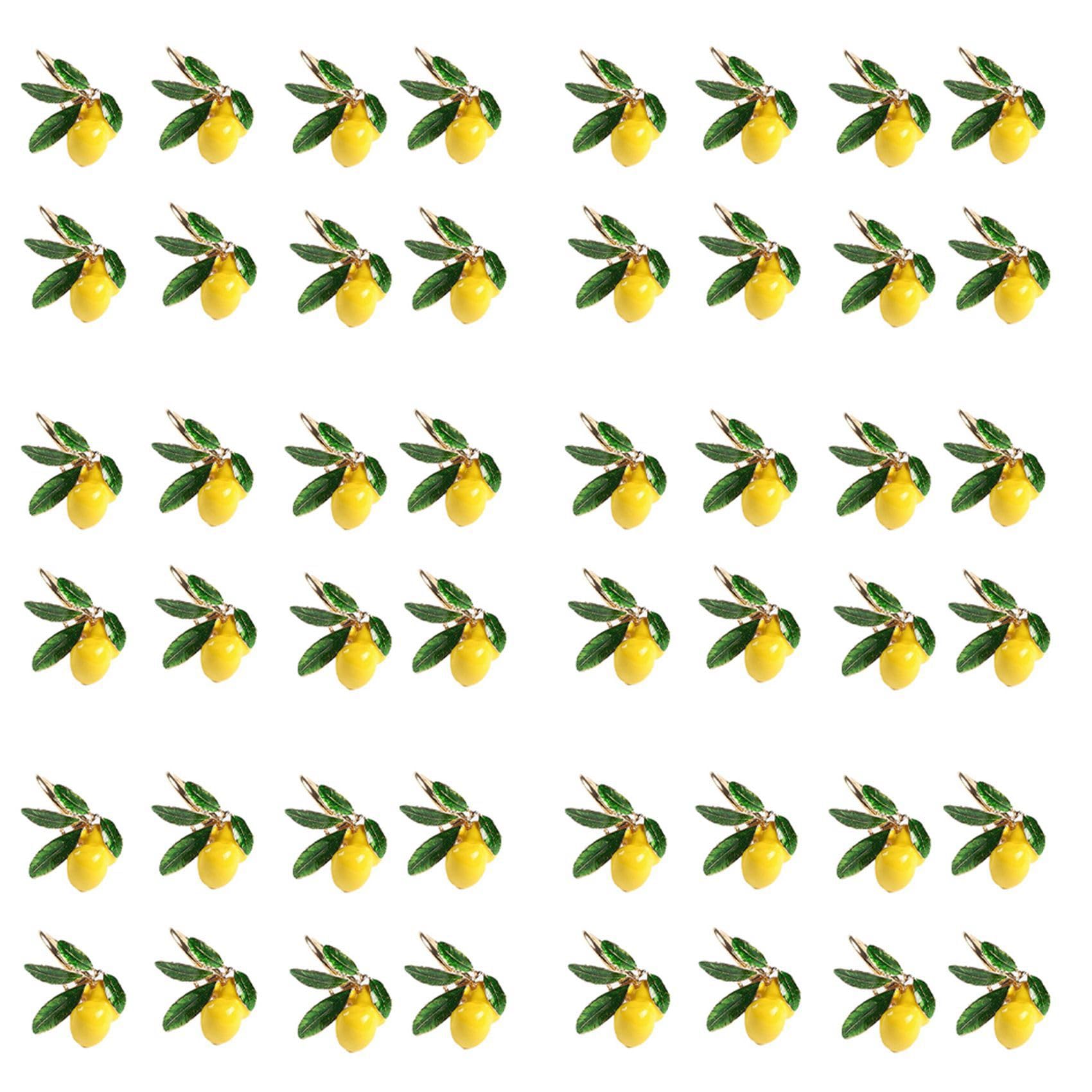 Vjsujehgy Napkin Rings Set of 48,Lemon Wedding Napkin Holder Gold Napkin Buckle for Table Decor Parties Holiday Family Gathering