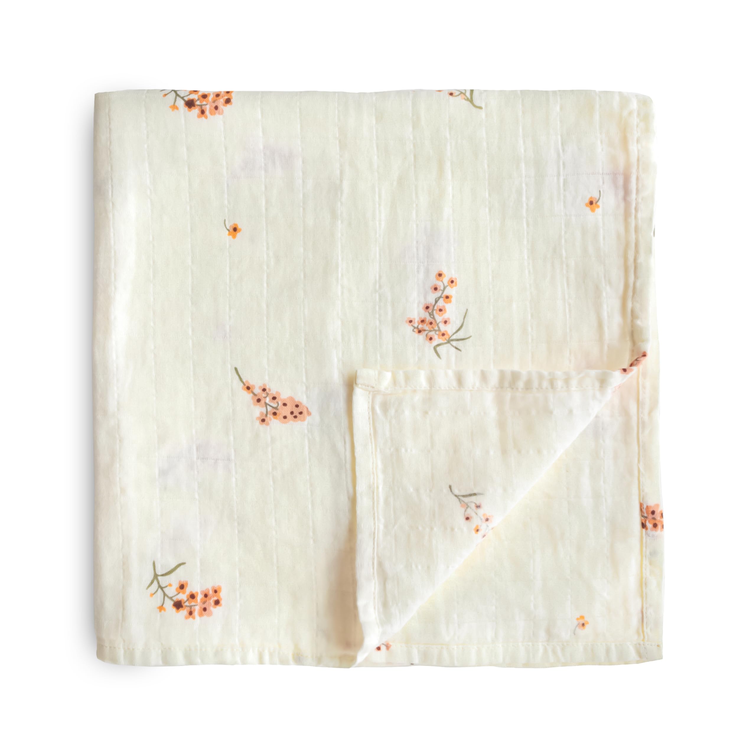 Mushie Flowers Baby Muslin Swaddle Blanket | Newborn 0-3 Months | Organic Cotton | Baby Sleeping Bag | Prewashed | Reception Blanket | Made In Denmark |