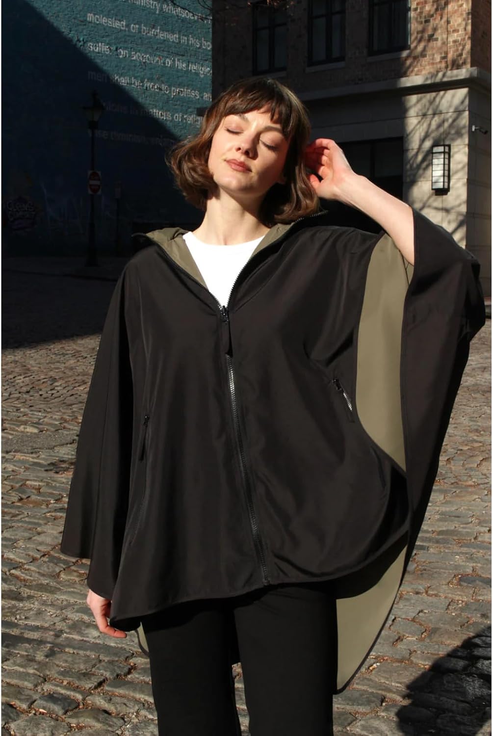 Rainraps Rain Poncho Jacket Waterproof Rain Cape | One-Size Reversible Rainproof Lightweight & Fast-Drying | Hooded Wrap