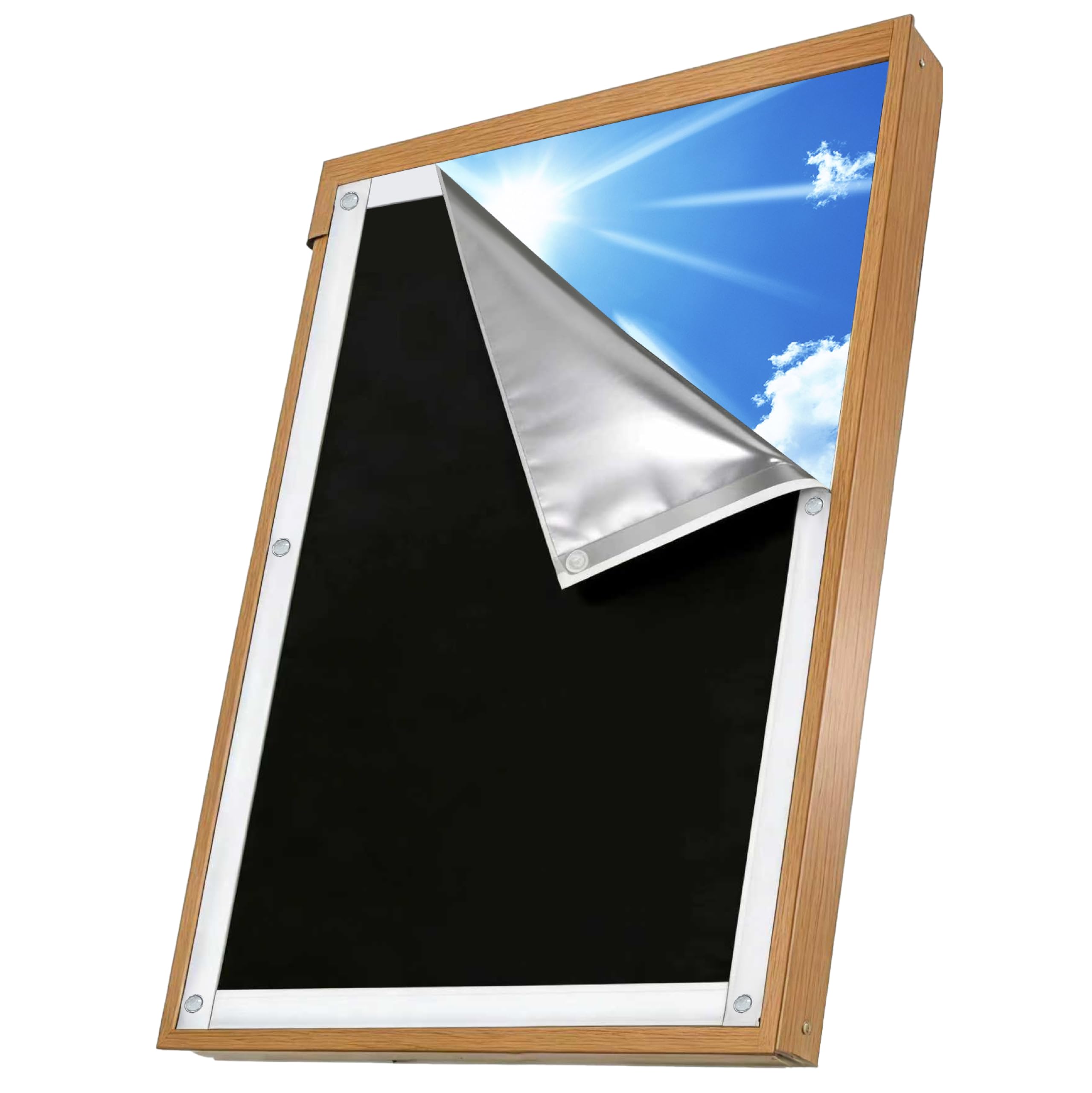 Purovi Fenster Verdunkelung - Dachfenster Rollo – Verdunklungsrollo ohne Bohren 100% Blickdicht – Window Blinds UV- und Hitzeschutz-Rollos für Velux- und Roto-Fenster in verschiedenen Größen