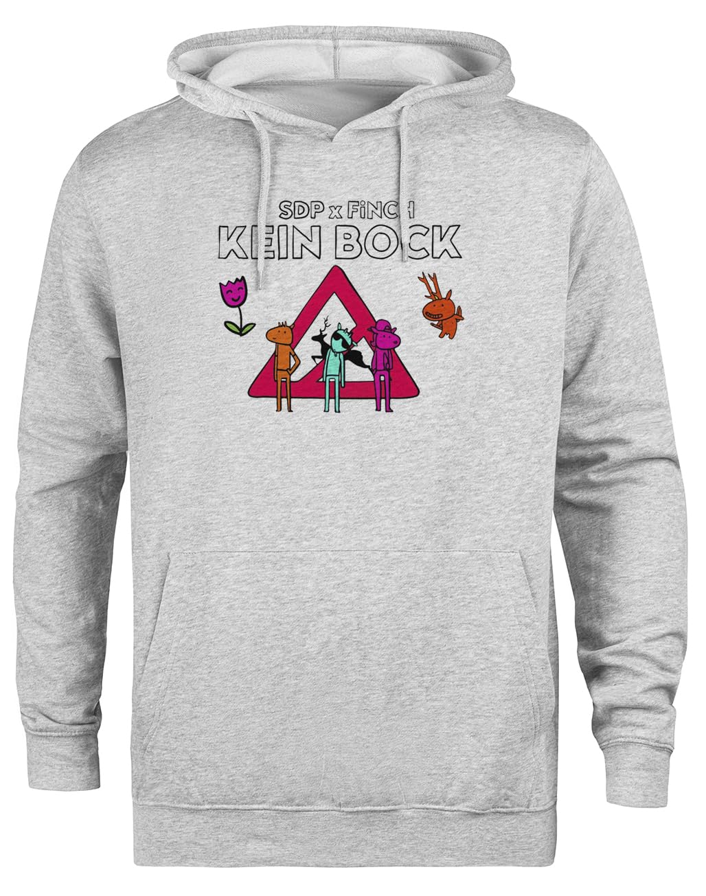 SDP Band Felpa con Cappuccio Grigia Unisex Giacca con Cappuccio Ecologica