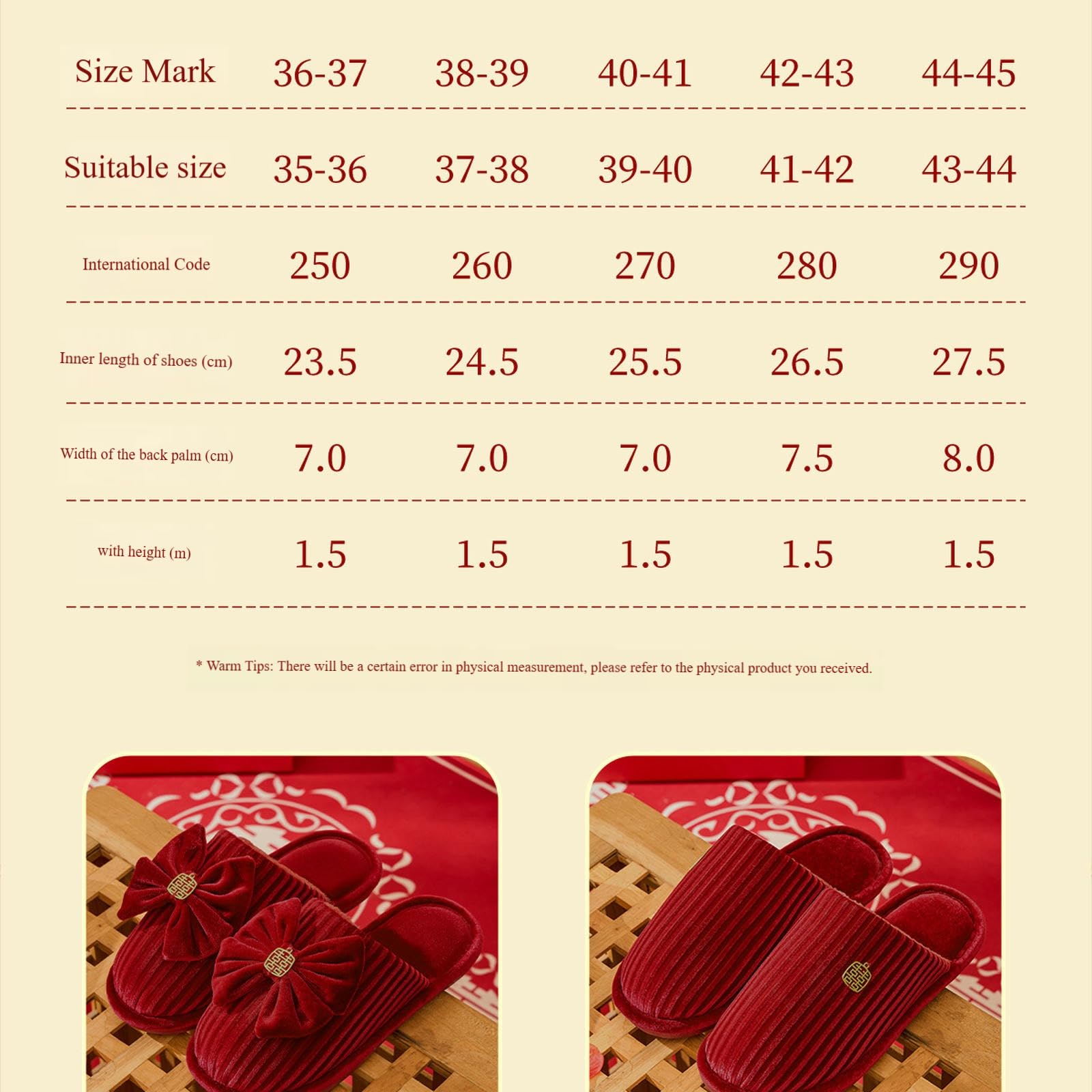 Pantofole Donna da Sposa Antiscivolo in Pile Corallo per Gli Sposi, Casa Leggere-Modello Uomo Rosso-40-41