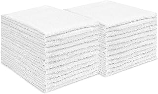 S&T INC. Multipurpose Cotton Terry Cleaning Towels for Home, Car, Automotive, and Garage Cleaning Supplies, 14 Inch x 17 Inch, White, 24 Pack