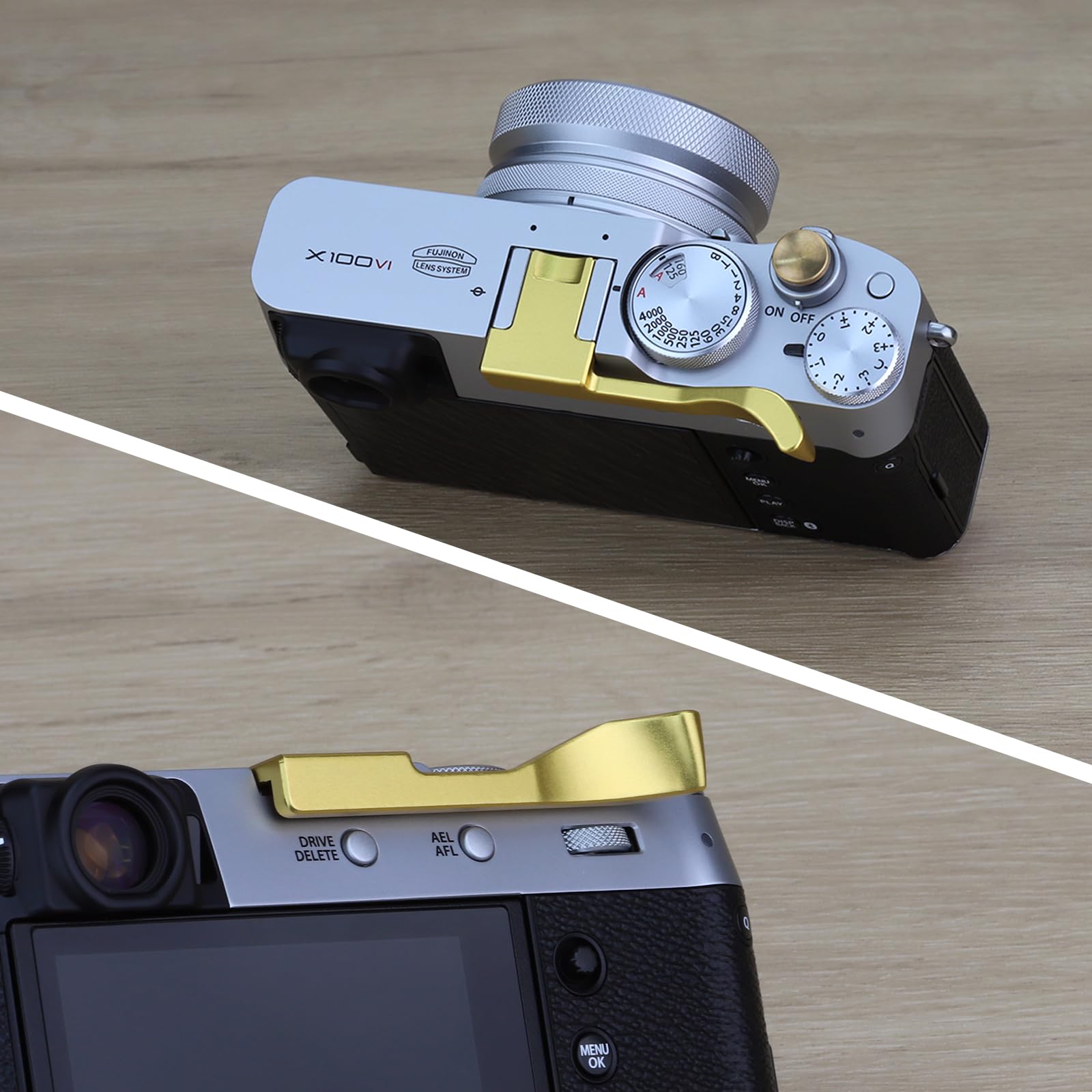 Repose-pouce en métal pour Fujifilm X100VI Fujinon X100V Accessoires d'appareil photo Haoge THB-XVG Sabot doré