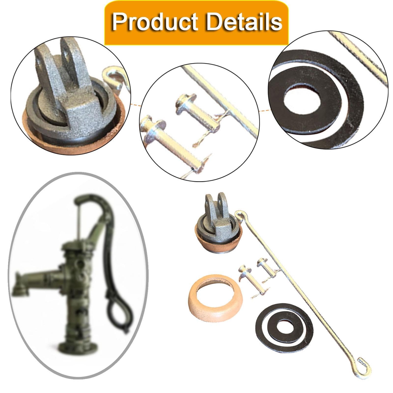 Kit de Reemplazo de Pistón de 5 Piezas Tipo 75 para Bomba Manual, Buje, Manguito, Varilla de Hierro Fundido, Pasadores Galvanizados, Arandelas, Ligero, Almohadilla de Goma