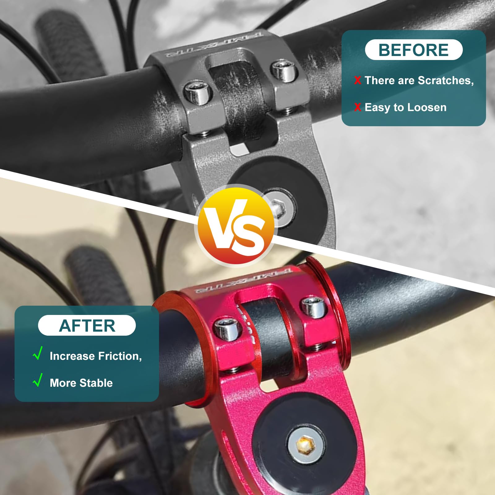 4 Adattatori Manubrio Bici - Spacer In Alluminio 25.4mm A 31.8mm Per Mountain Bike - Foto 6