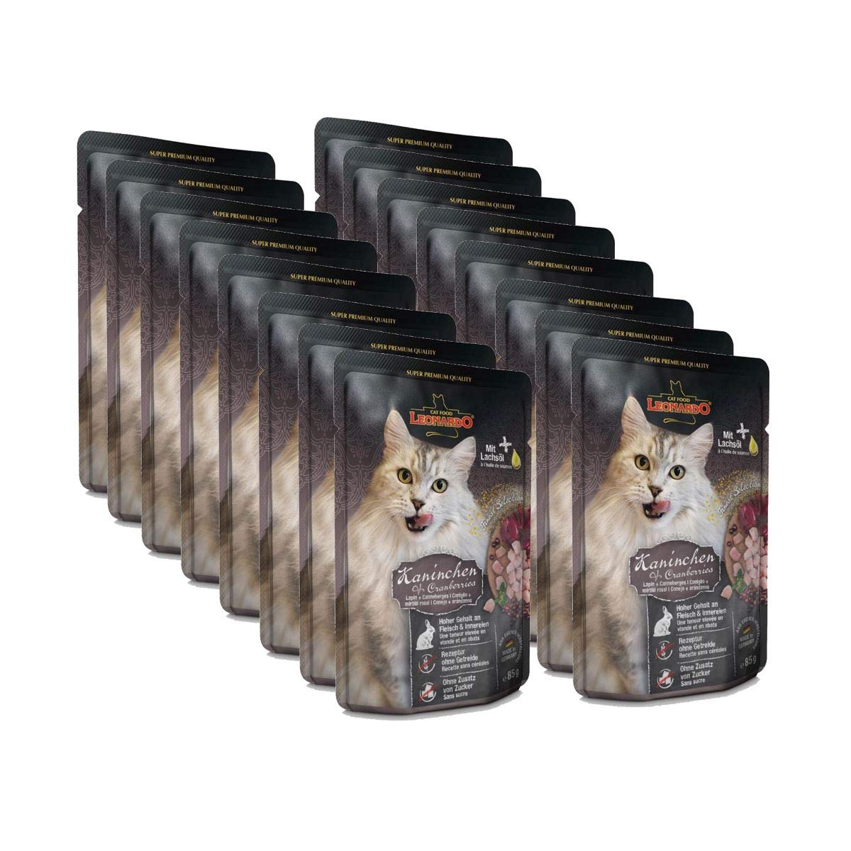 LEONARDO Busta Rabbit Mirtil GR. 85 Wet Food For Cats