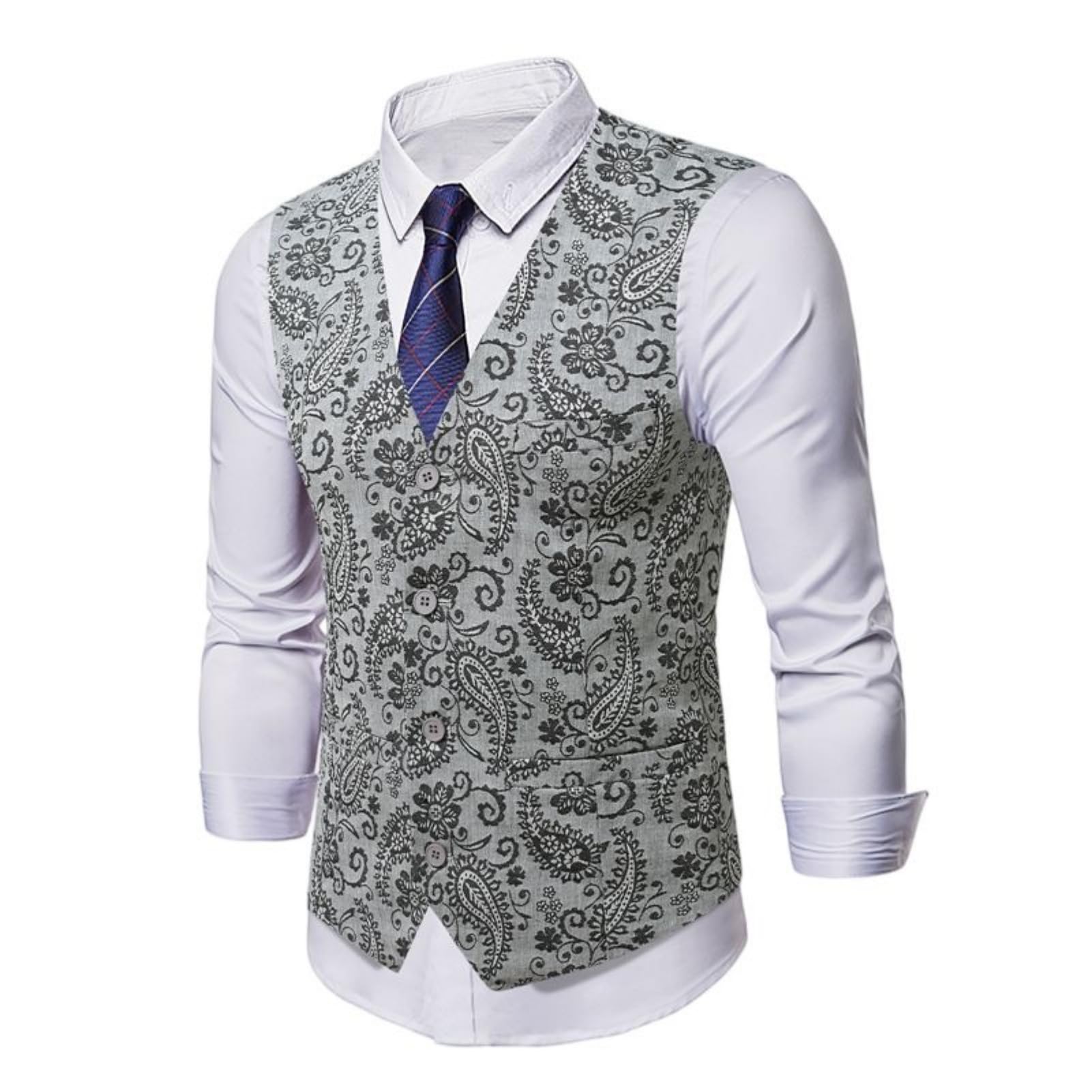 Chaleco de traje con cuello en V para hombre uniforme de camarero 8