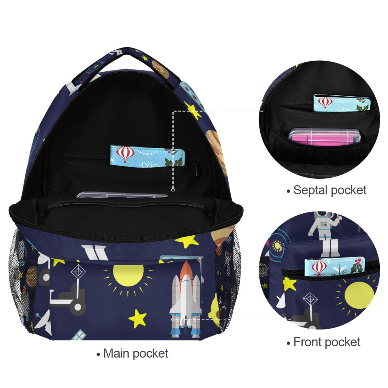 Galaxy Space Astronaut Rakete Schulrucksack für Mädchen Jungen Kinder Schultaschen Rucksack Niedliche Büchertaschen Tagesrucksack Leichte Reise Laptop Tasche Kleinkind Umhängetasche, mehrfarbig, Größe L