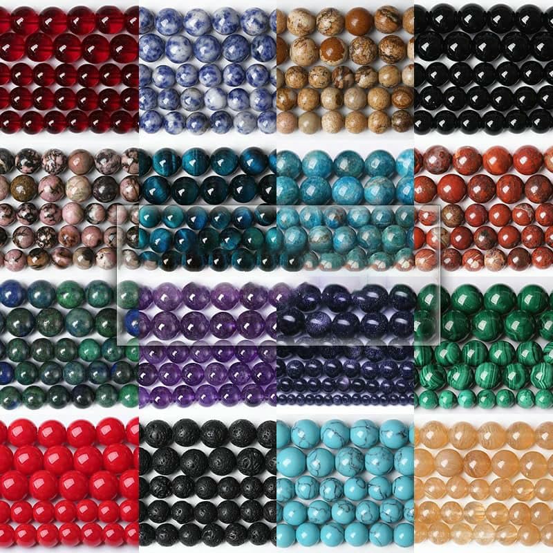 Perline di c blu chiaro naturale di qualità 5A, perline sciolte di c blu screpolato per la creazione di gioielli, bracciali, collane da donna, 4-12 mm, quarzo fantasma fantasma, 12 mm, 31-32 pez