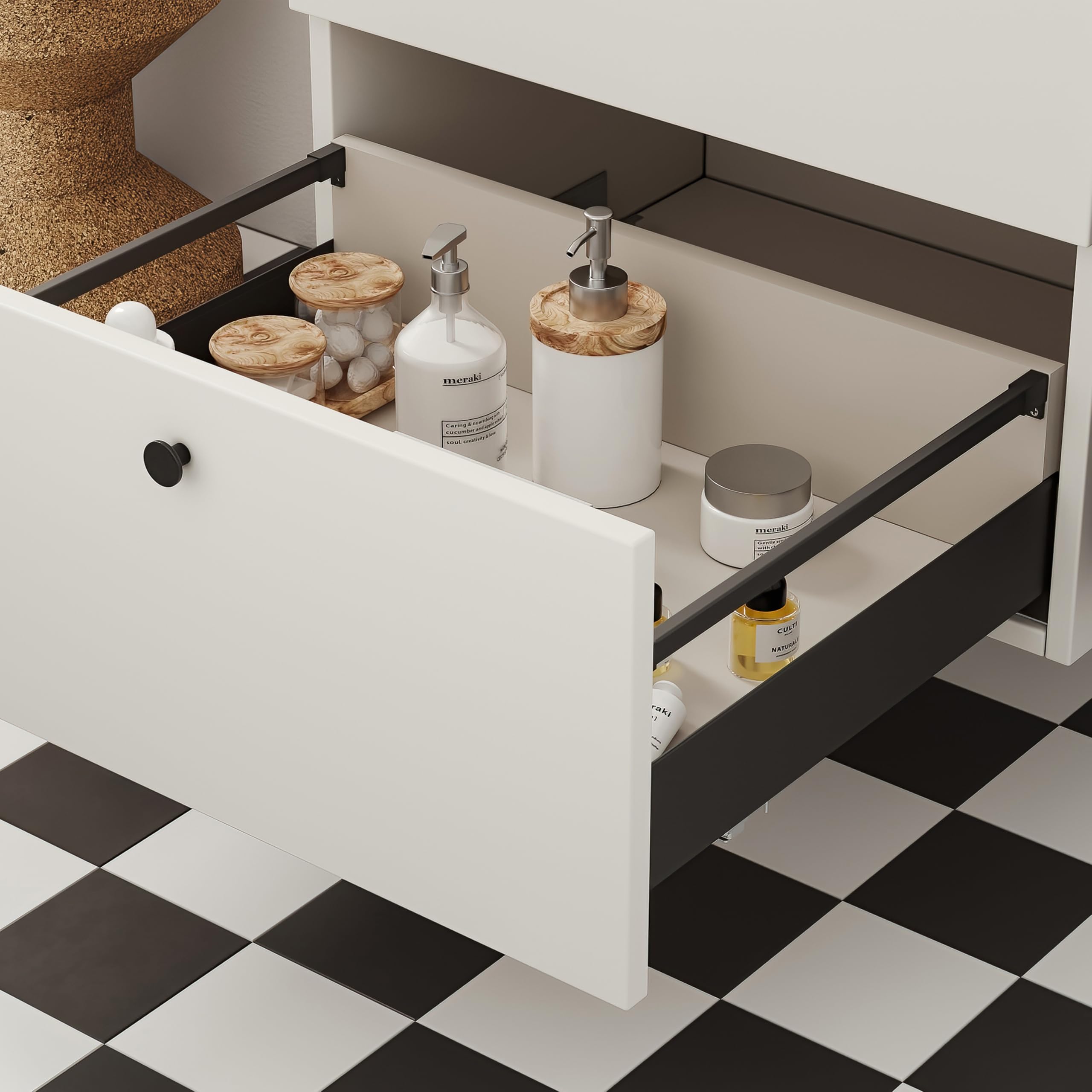 Emuca - Simplex 25kg (55,1 lb) External Drawer Height 88mm (3,4"), Depth 490mm (19,3"), Steel, Anthracite Grey - Image 4