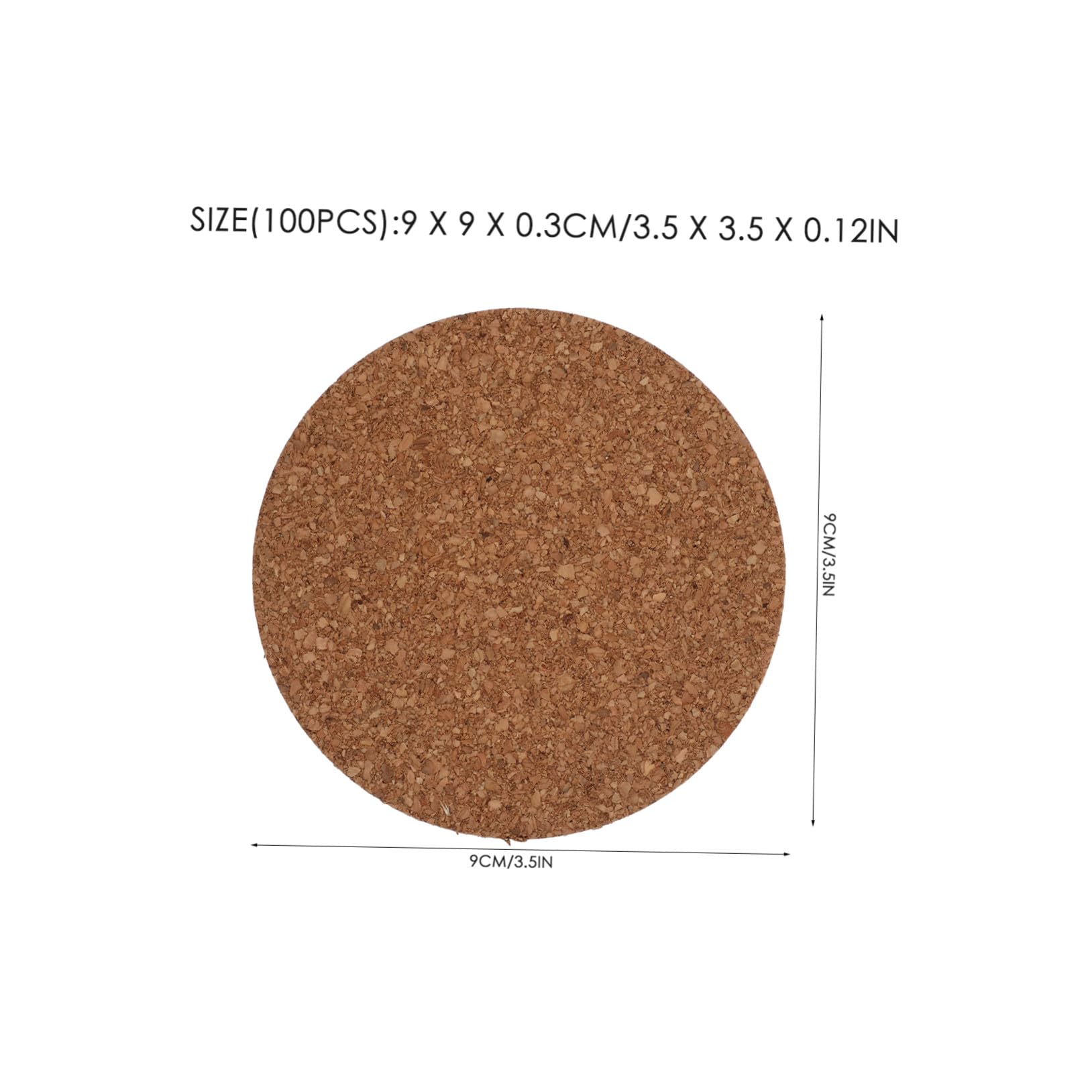 ULTECHNOVO 100pièces sous-Verres Liège Décoratifs Ronds Anti-dérapants pour Tasses Usage Domestique et Décoration Intérieure