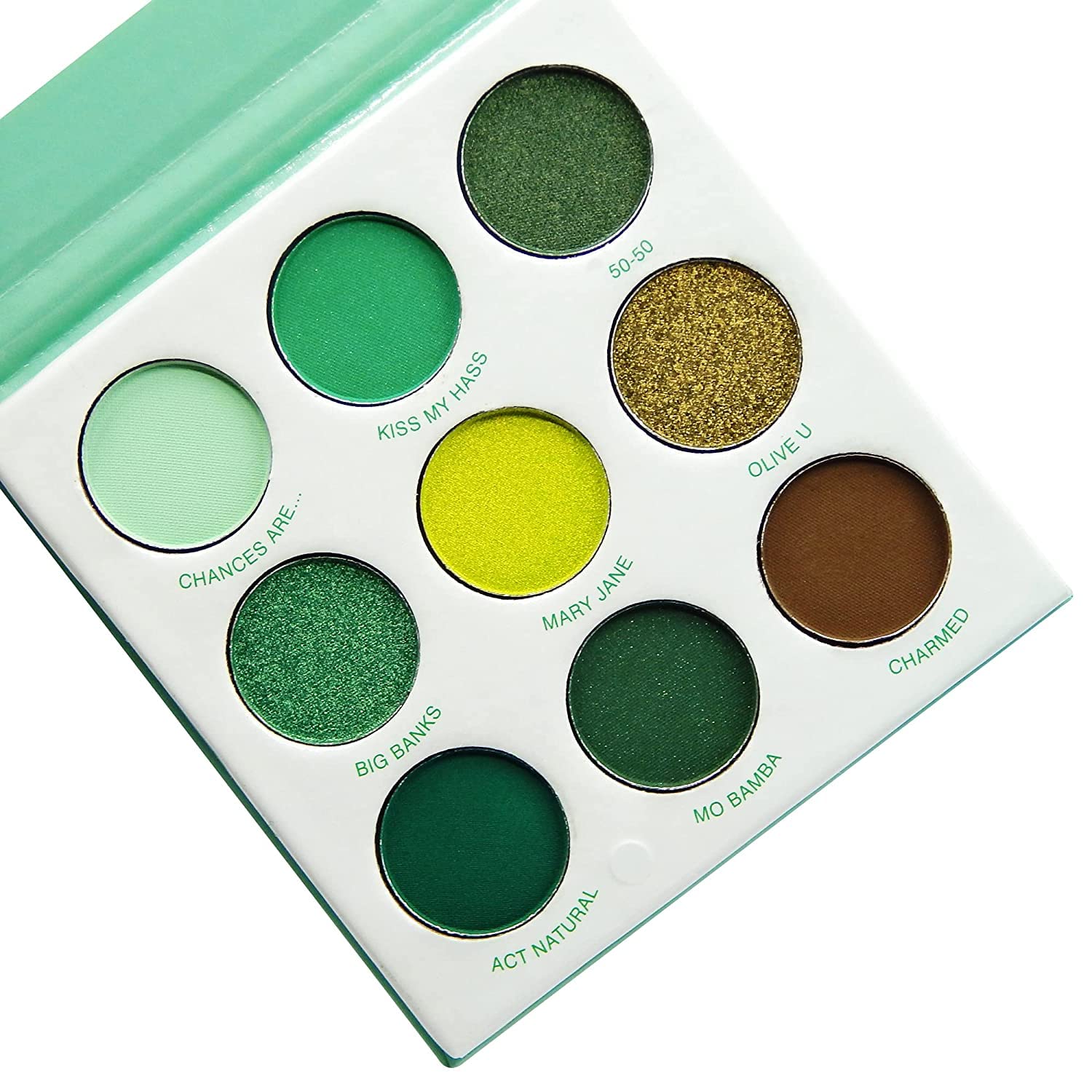 Pink Shimmer (SFR) 9 Color Pressed Pigmented Eyeshadow Palette (Green)