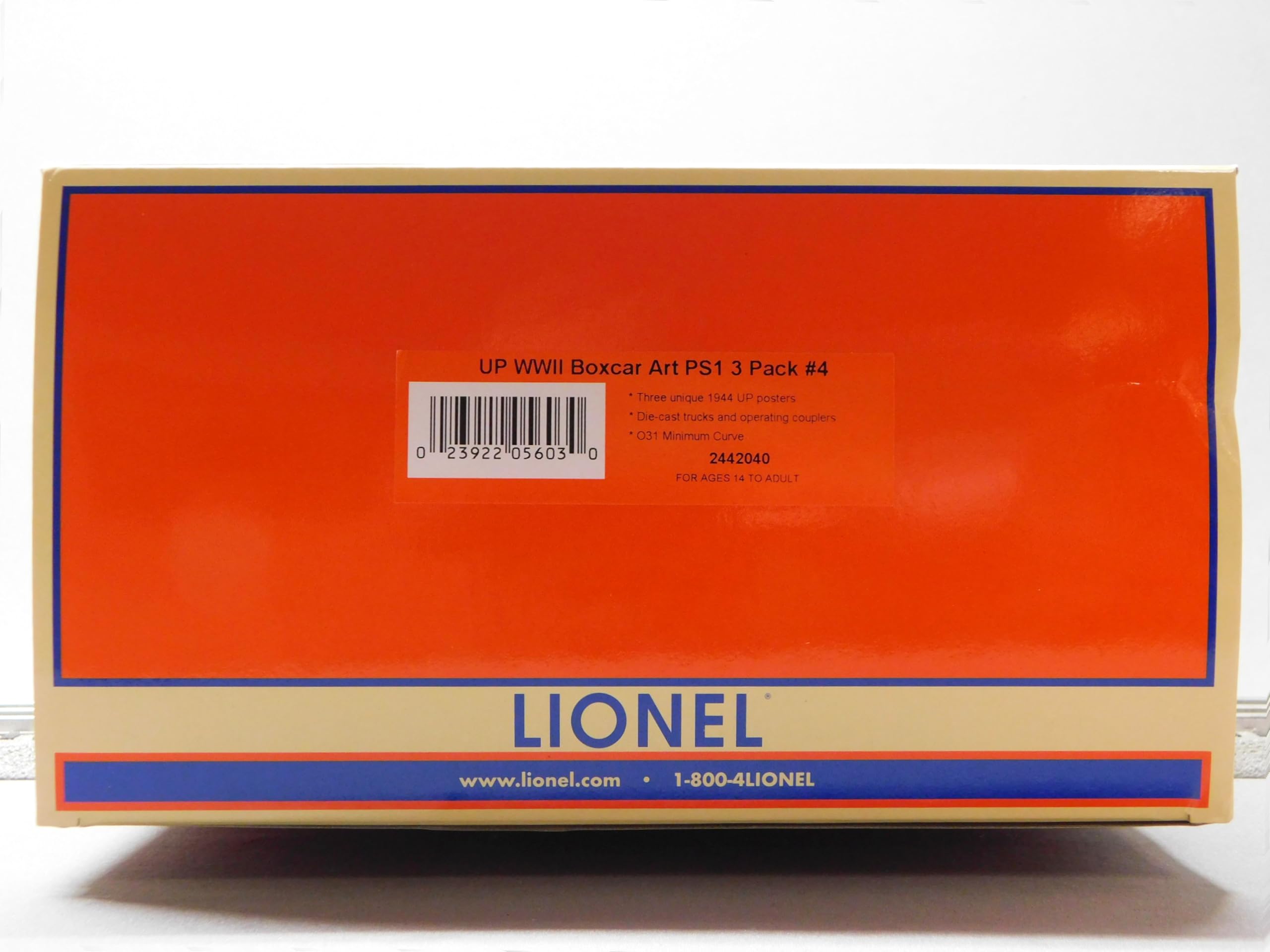 Lionel Union Pacific WWII BOXCAR Art PS1 Pack #4 O Gauge 3 CAR Set 2442040