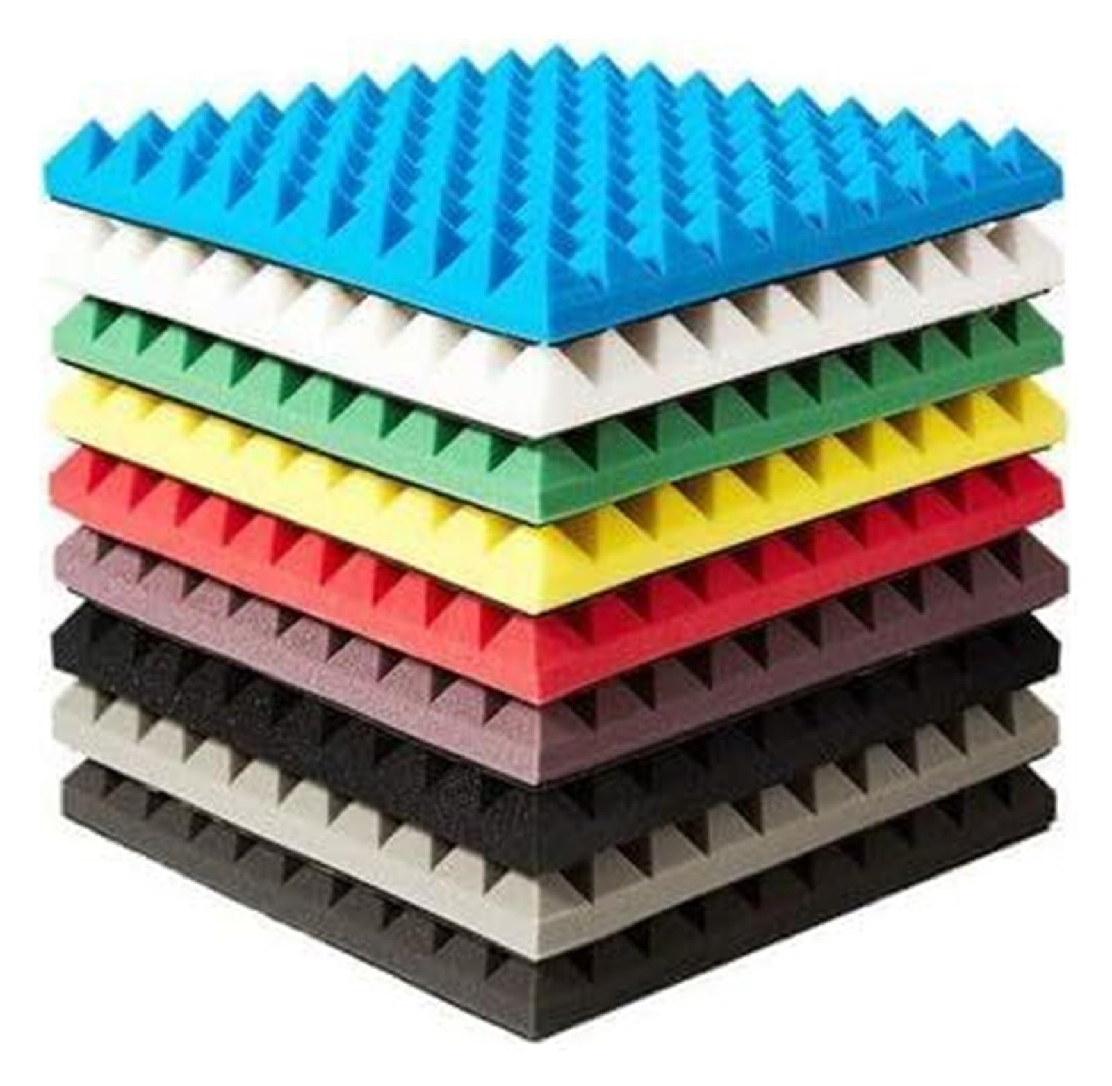 Panele dźwiękochłonne, Wygłuszające panele z pianki akustycznej do studia audio Design Multicolor 10 sztuk(Blue)