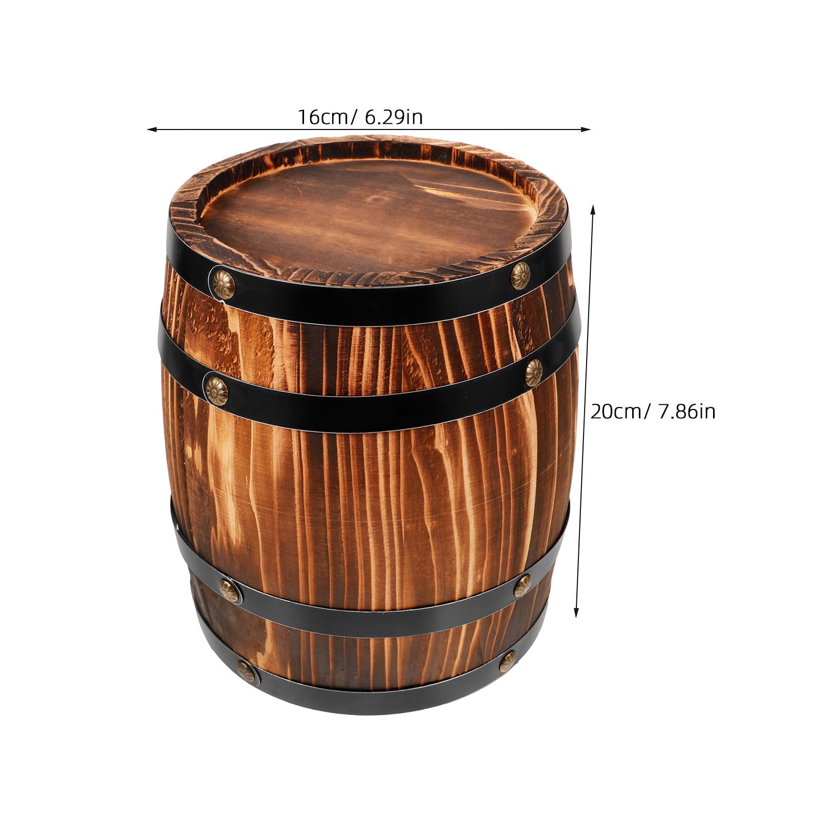LIFKOME Holzfass Weinfass Deko Miniatur Eichenfass 20x16cm Barornament für Party und Whisky Bar Ausstattung